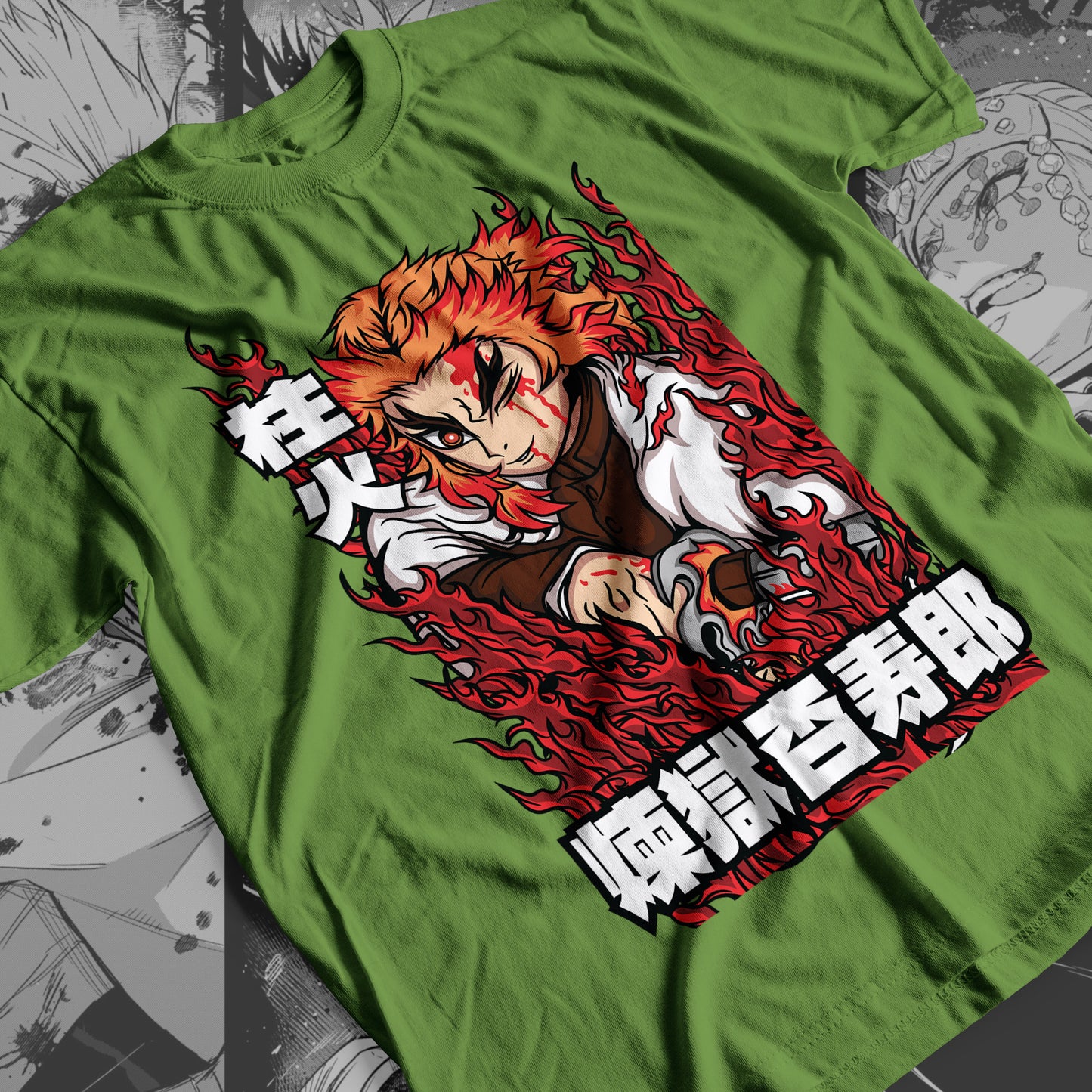 Demon Slayer - Kyojuro Rengoku 05 Premium Anime Design, High Quality DTF Print, 100% Cotton Shirt