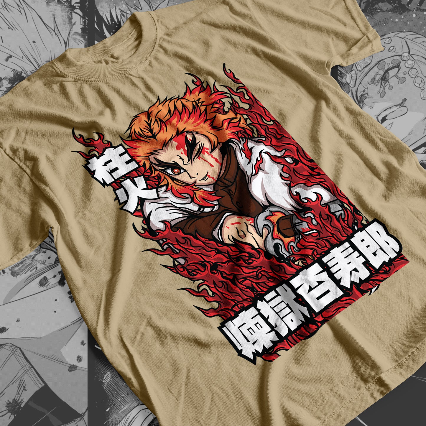 Demon Slayer - Kyojuro Rengoku 05 Premium Anime Design, High Quality DTF Print, 100% Cotton Shirt