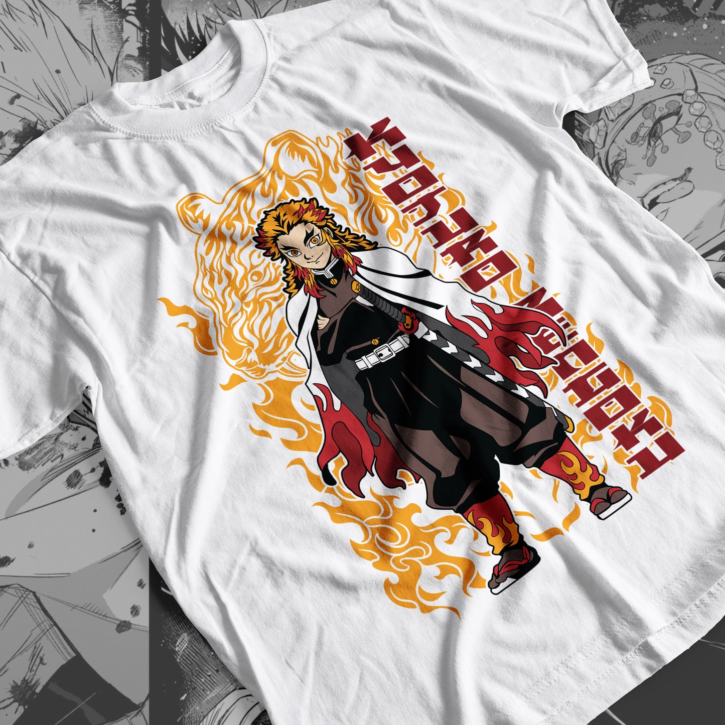 Demon Slayer - Kyojuro Rengoku 06 Premium Anime Design, High Quality DTF Print, 100% Cotton Shirt