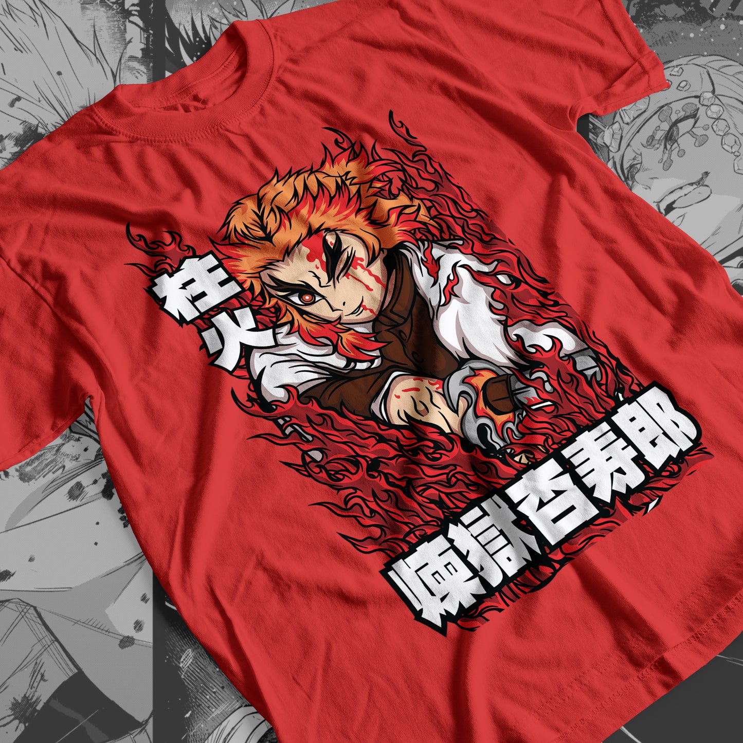 Demon Slayer - Kyojuro Rengoku 05 Premium Anime Design, High Quality DTF Print, 100% Cotton Shirt