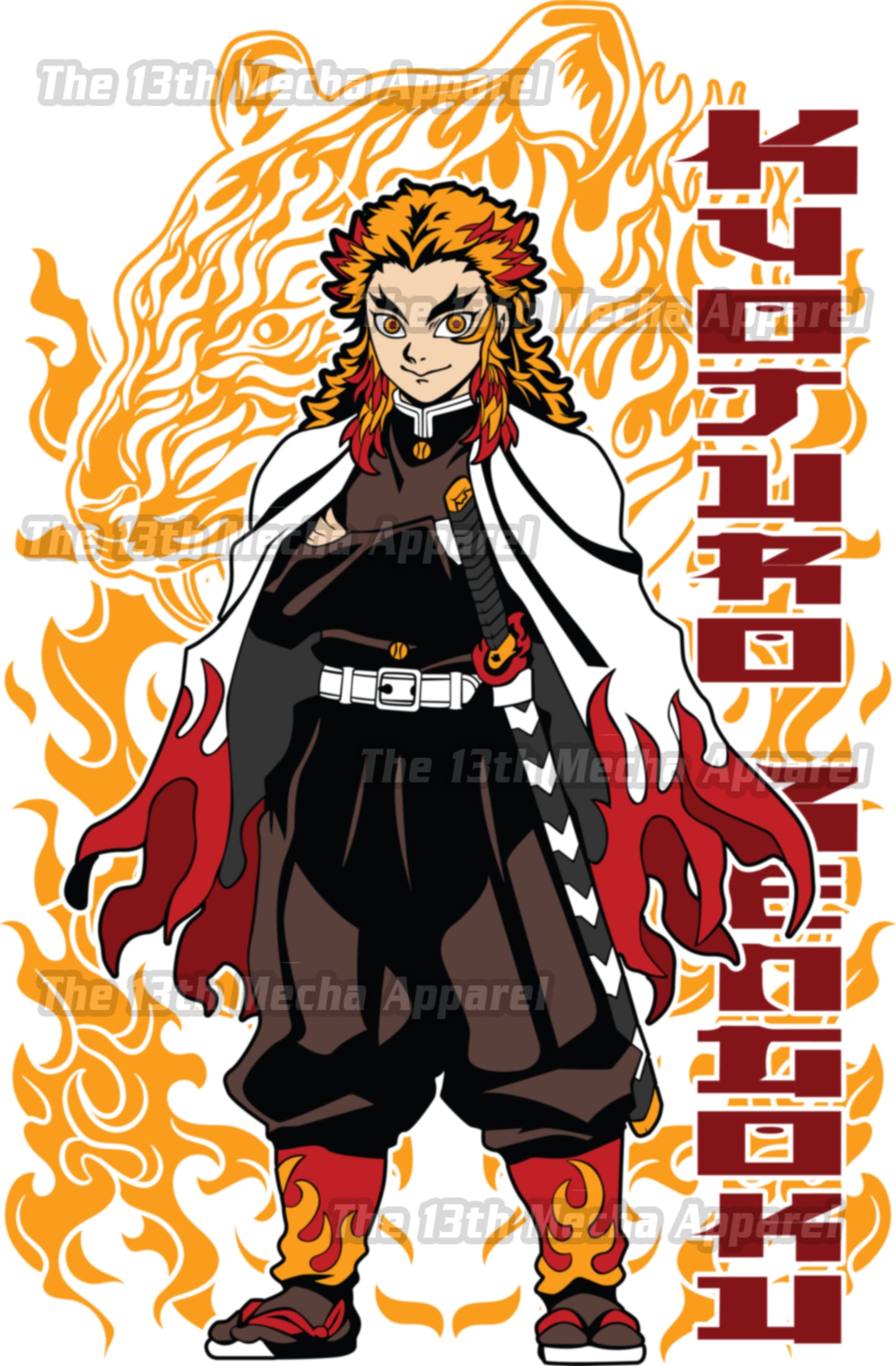 Demon Slayer - Kyojuro Rengoku 06 Premium Anime Design, High Quality DTF Print, 100% Cotton Shirt