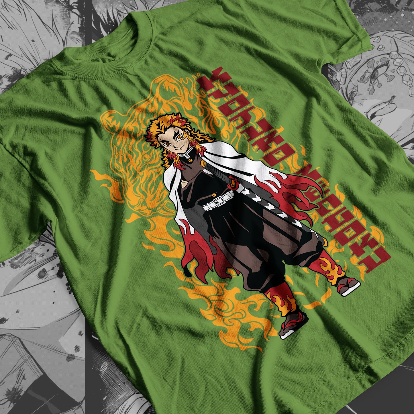 Demon Slayer - Kyojuro Rengoku 06 Premium Anime Design, High Quality DTF Print, 100% Cotton Shirt