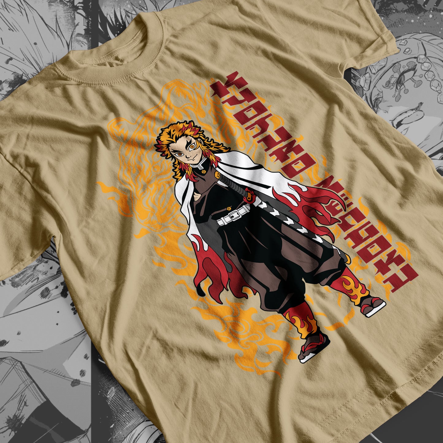 Demon Slayer - Kyojuro Rengoku 06 Premium Anime Design, High Quality DTF Print, 100% Cotton Shirt