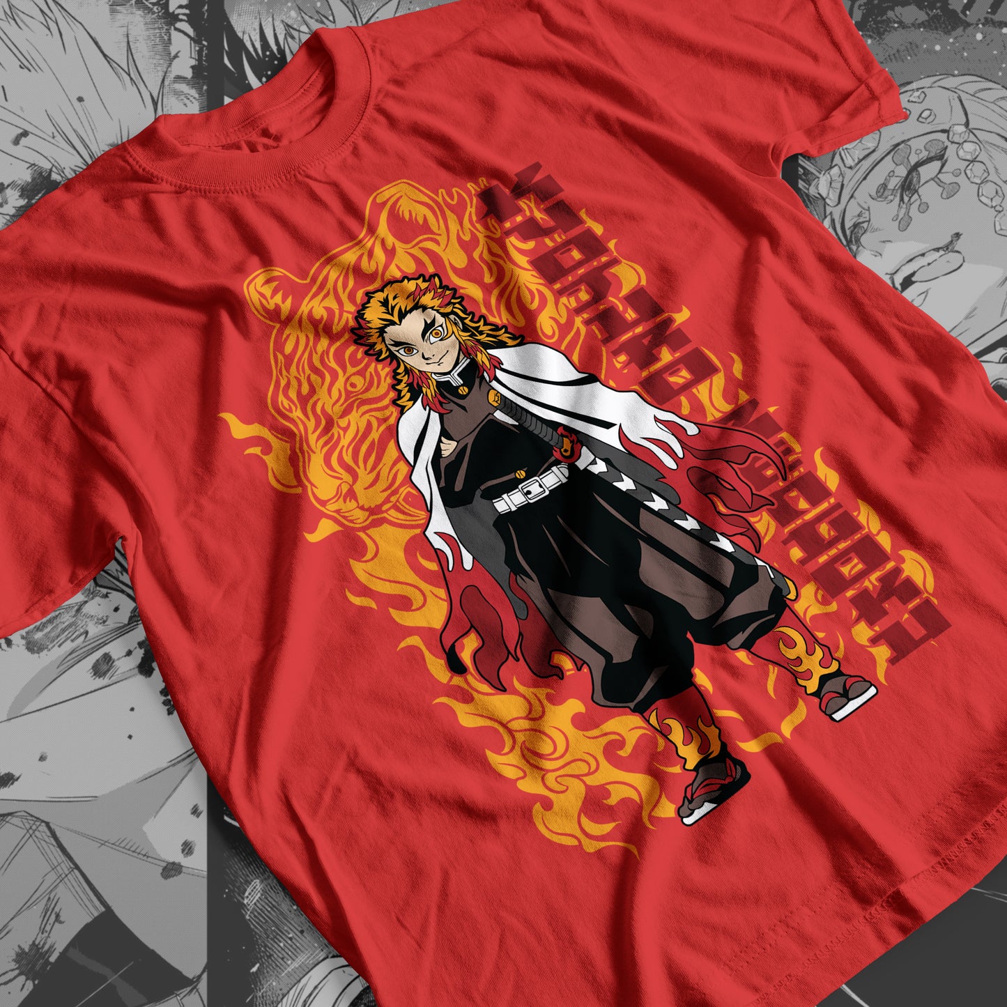 Demon Slayer - Kyojuro Rengoku 06 Premium Anime Design, High Quality DTF Print, 100% Cotton Shirt