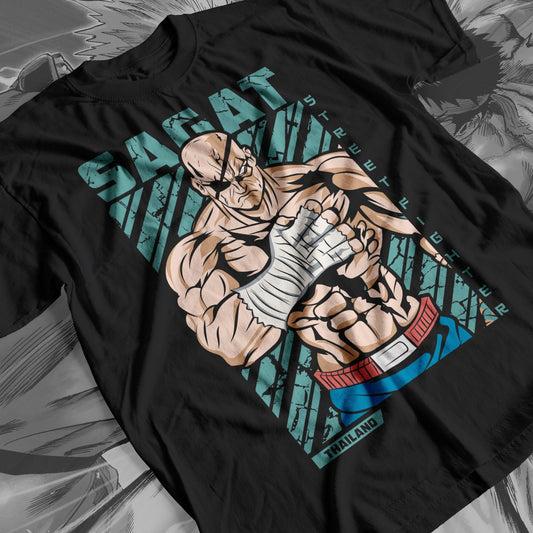 Street Fighter - Sagat Premium Anime Design, High Quality DTF Print, 100% Cotton Shirt