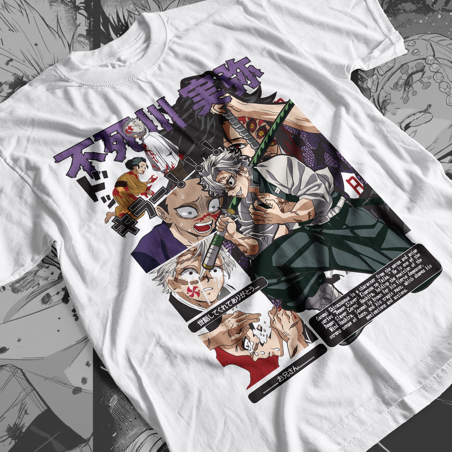 Demon Slayer - Sanemi Shinazugawa 03 Premium Anime Design, High Quality DTF Print, 100% Cotton Shirt