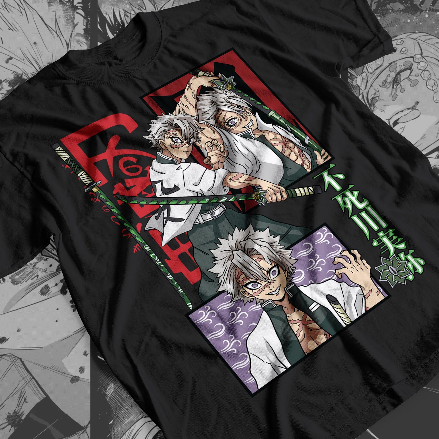 Demon Slayer - Sanemi Shinazugawa 02 Premium Anime Design, High Quality DTF Print, 100% Cotton Shirt