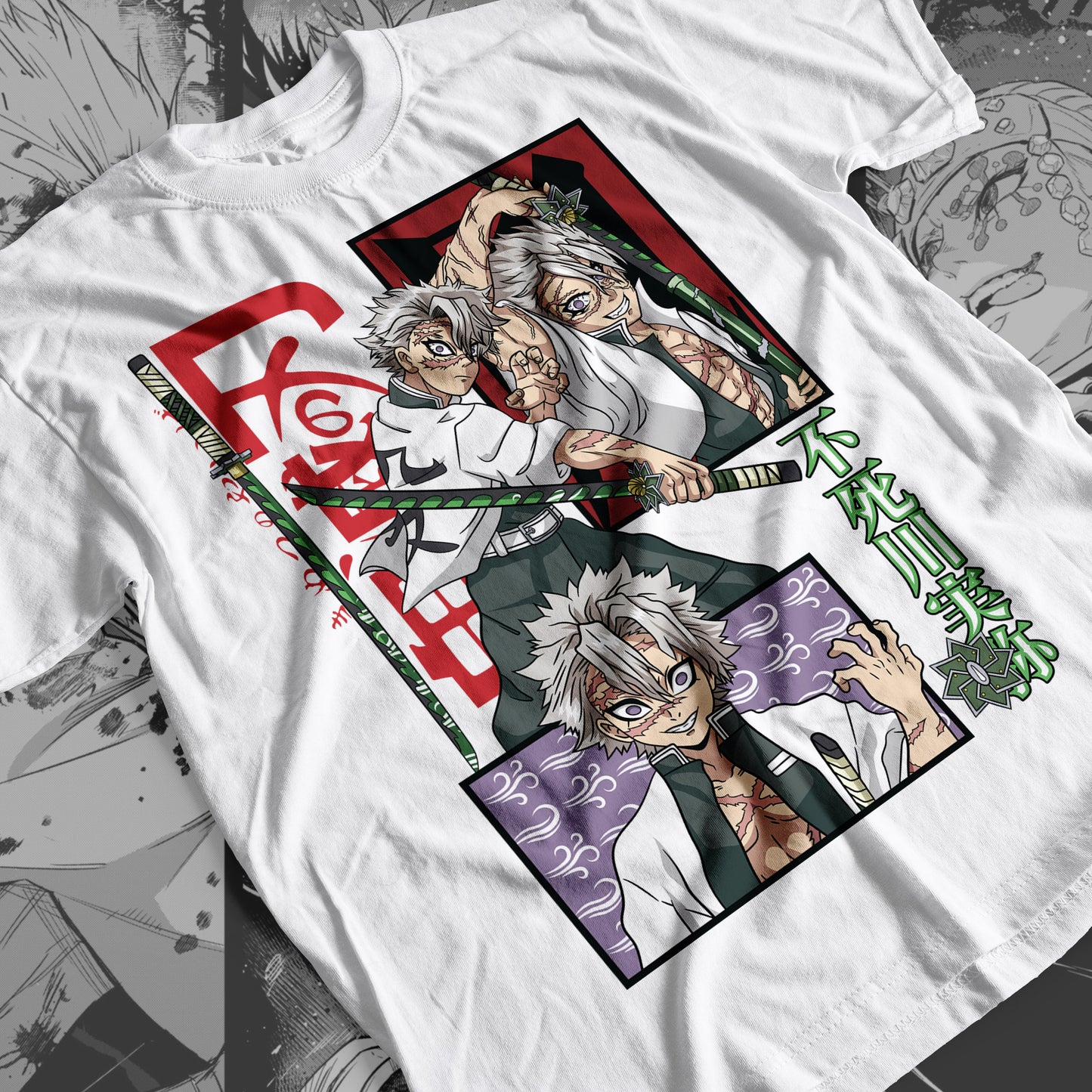 Demon Slayer - Sanemi Shinazugawa 02 Premium Anime Design, High Quality DTF Print, 100% Cotton Shirt
