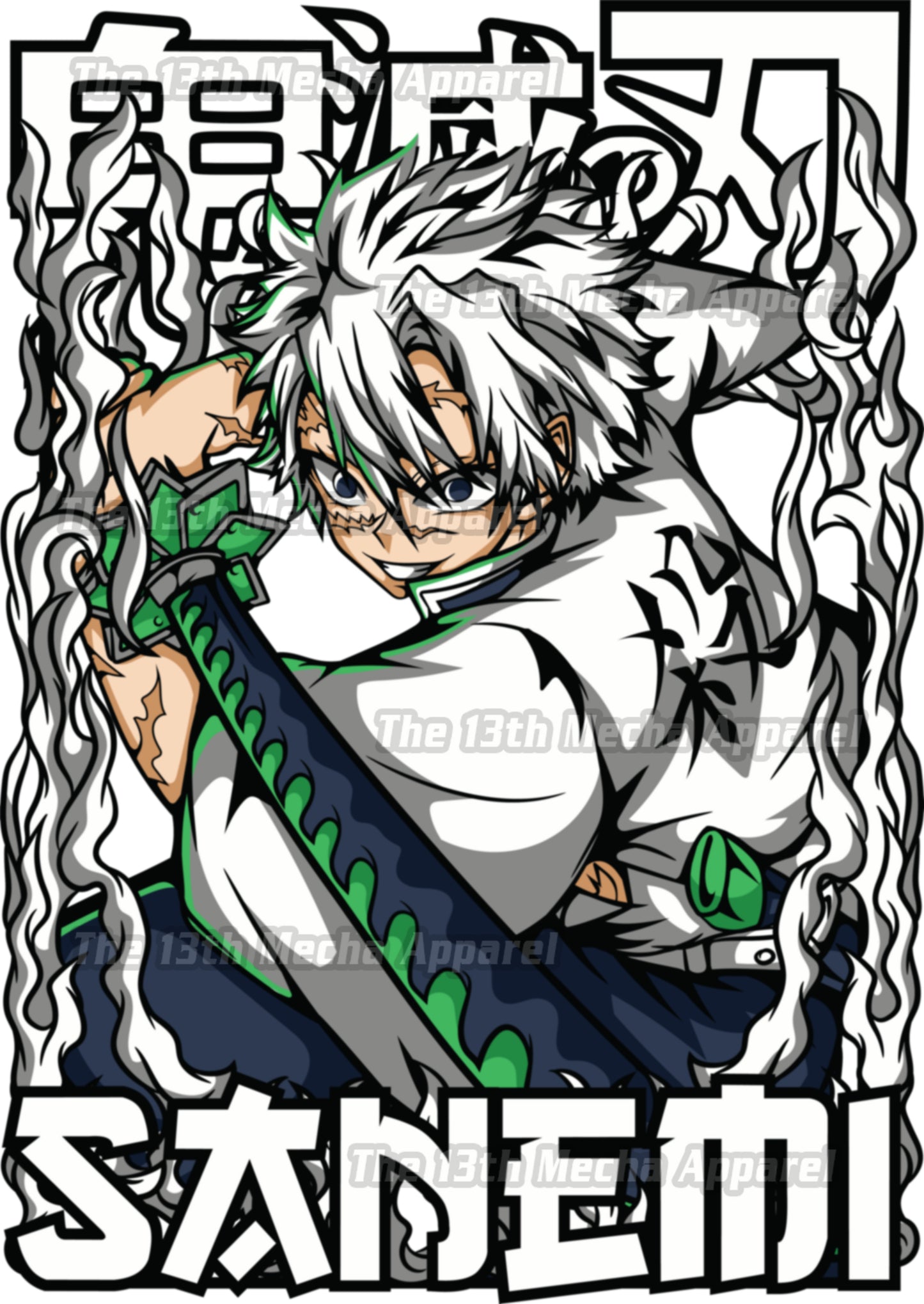 Demon Slayer - Sanemi Shinazugawa 05 Premium Anime Design, High Quality DTF Print, 100% Cotton Shirt