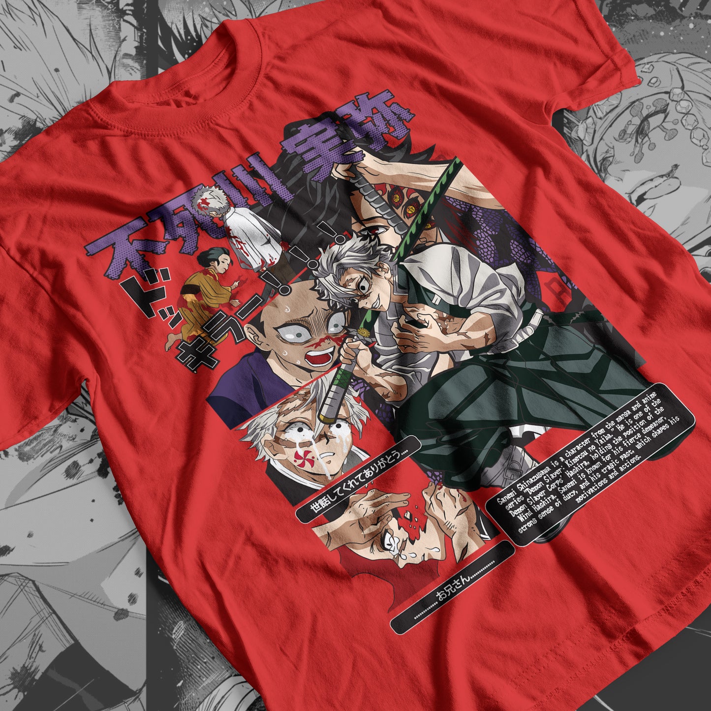 Demon Slayer - Sanemi Shinazugawa 03 Premium Anime Design, High Quality DTF Print, 100% Cotton Shirt