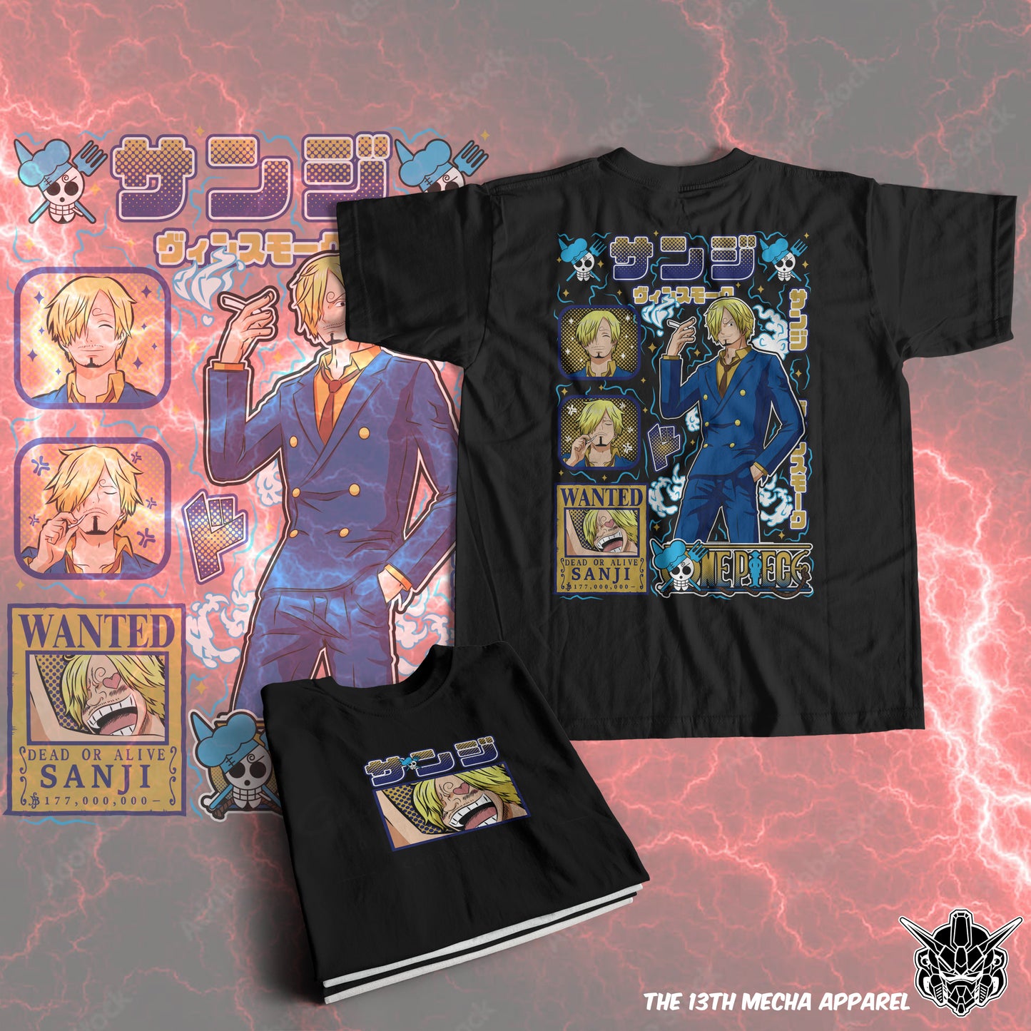 One Piece - Sanji 01 Premium Anime Design, High Quality DTF Print, 100% Cotton Shirt