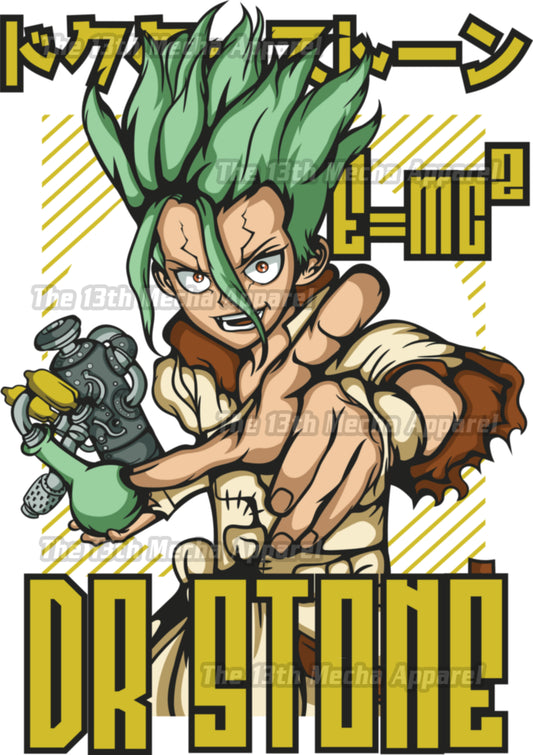 Dr. Stone- Senku Premium Anime Design, High Quality DTF Print, 100% Cotton Shirt