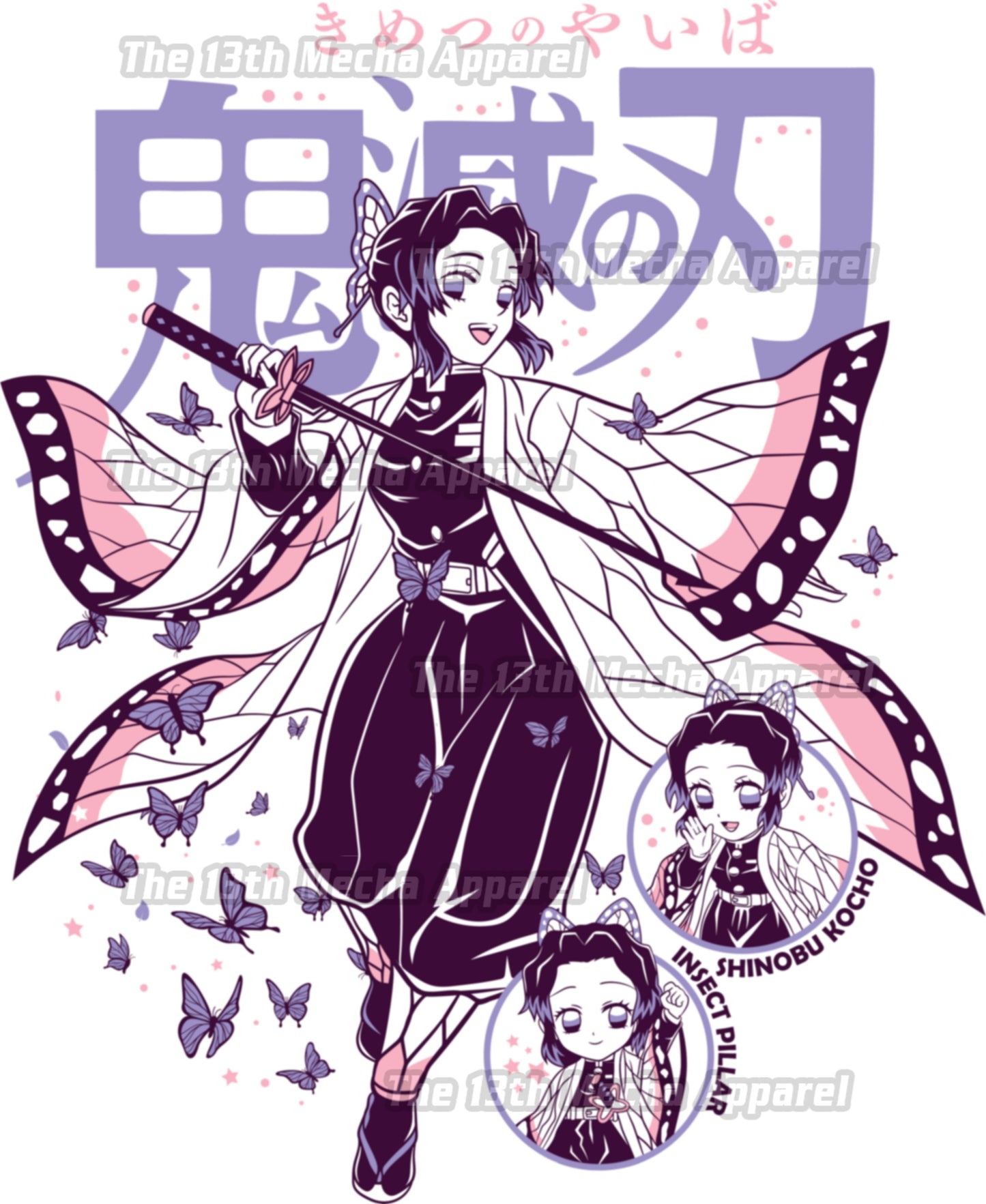 Demon Slayer - Shinobu Kocho 06 Premium Anime Design, High Quality DTF Print, 100% Cotton Shirt