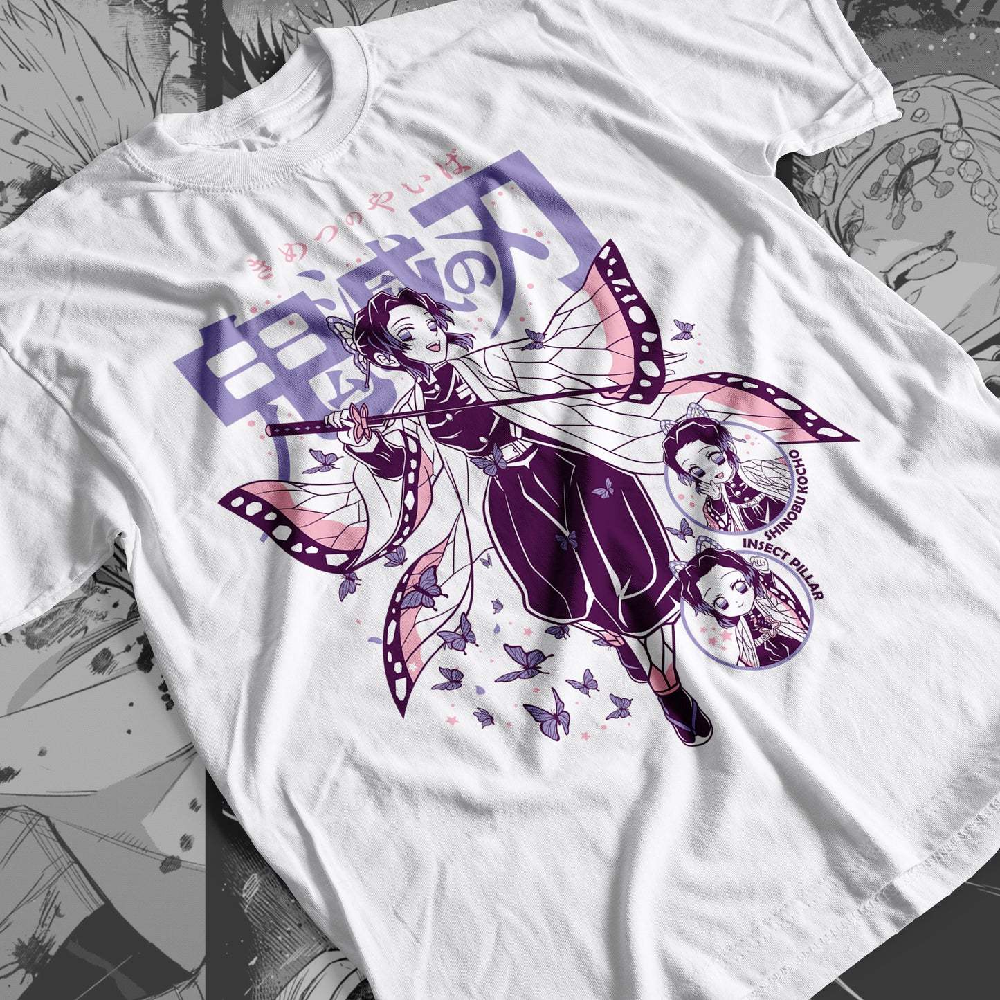 Demon Slayer - Shinobu Kocho 06 Premium Anime Design, High Quality DTF Print, 100% Cotton Shirt