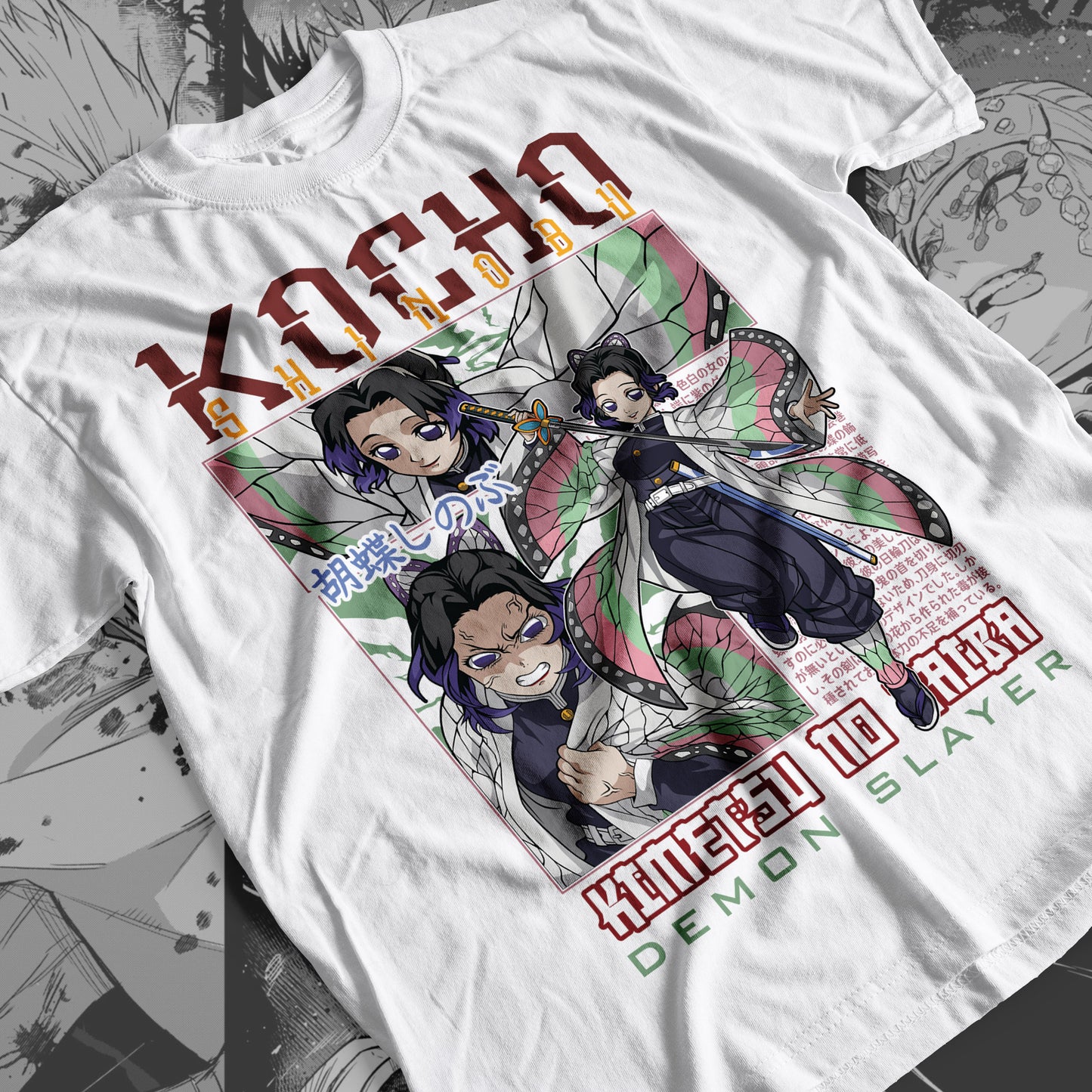 Demon Slayer - Shinobu Kocho 01 Premium Anime Design, High Quality DTF Print, 100% Cotton Shirt