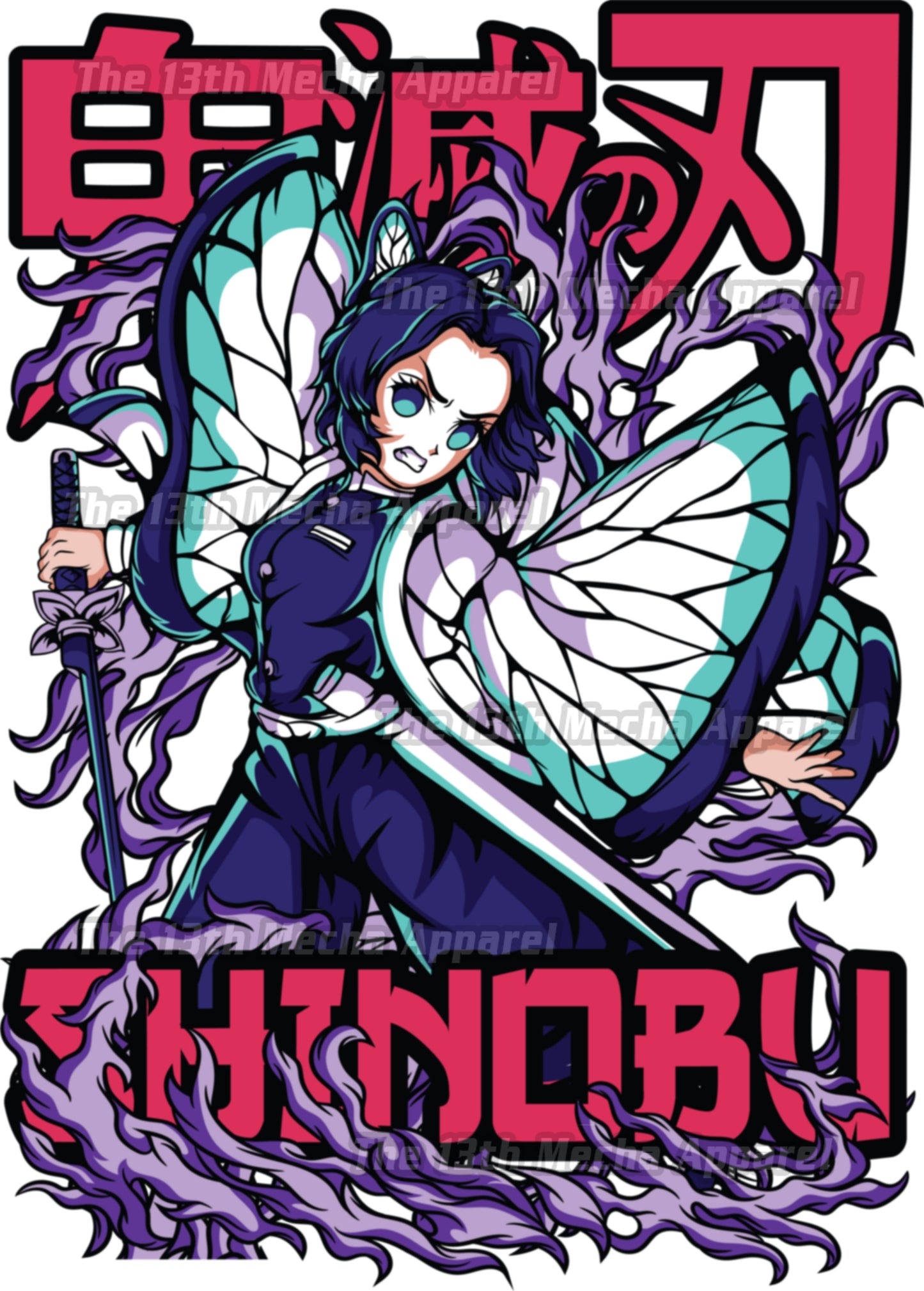 Demon Slayer - Shinobu Kocho 05 Premium Anime Design, High Quality DTF Print, 100% Cotton Shirt