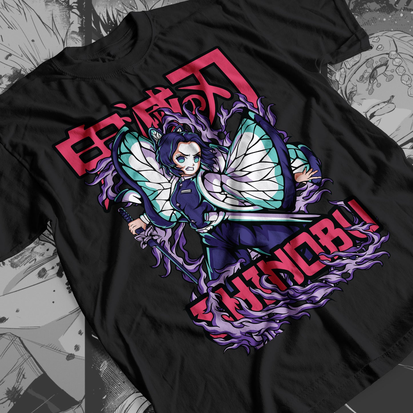 Demon Slayer - Shinobu Kocho 05 Premium Anime Design, High Quality DTF Print, 100% Cotton Shirt