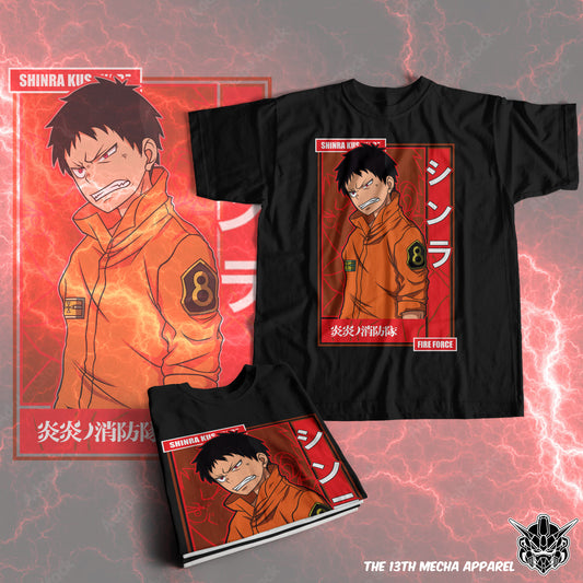 Fire Force- Shinra Kusakabe 04 Premium Anime Design, High Quality DTF Print, 100% Cotton Shirt