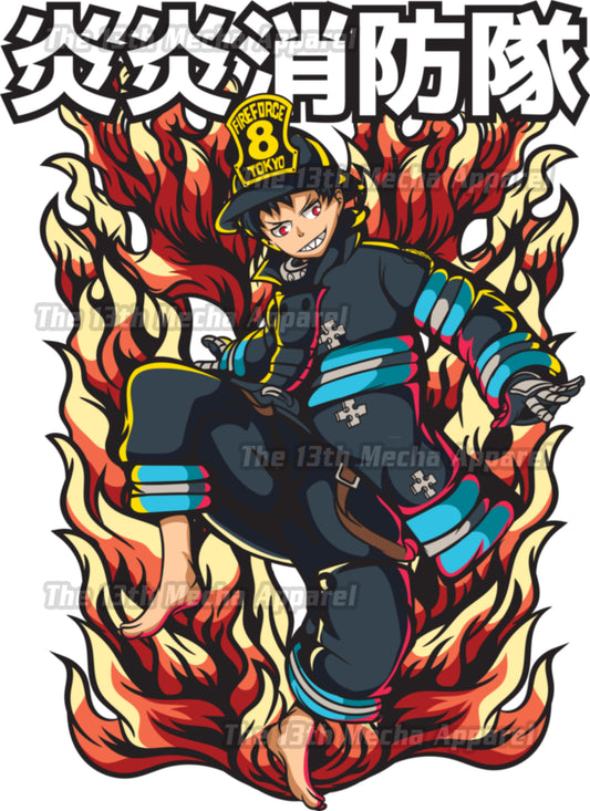 Fire Force- Shinra Kusakabe 03 Premium Anime Design, High Quality DTF Print, 100% Cotton Shirt