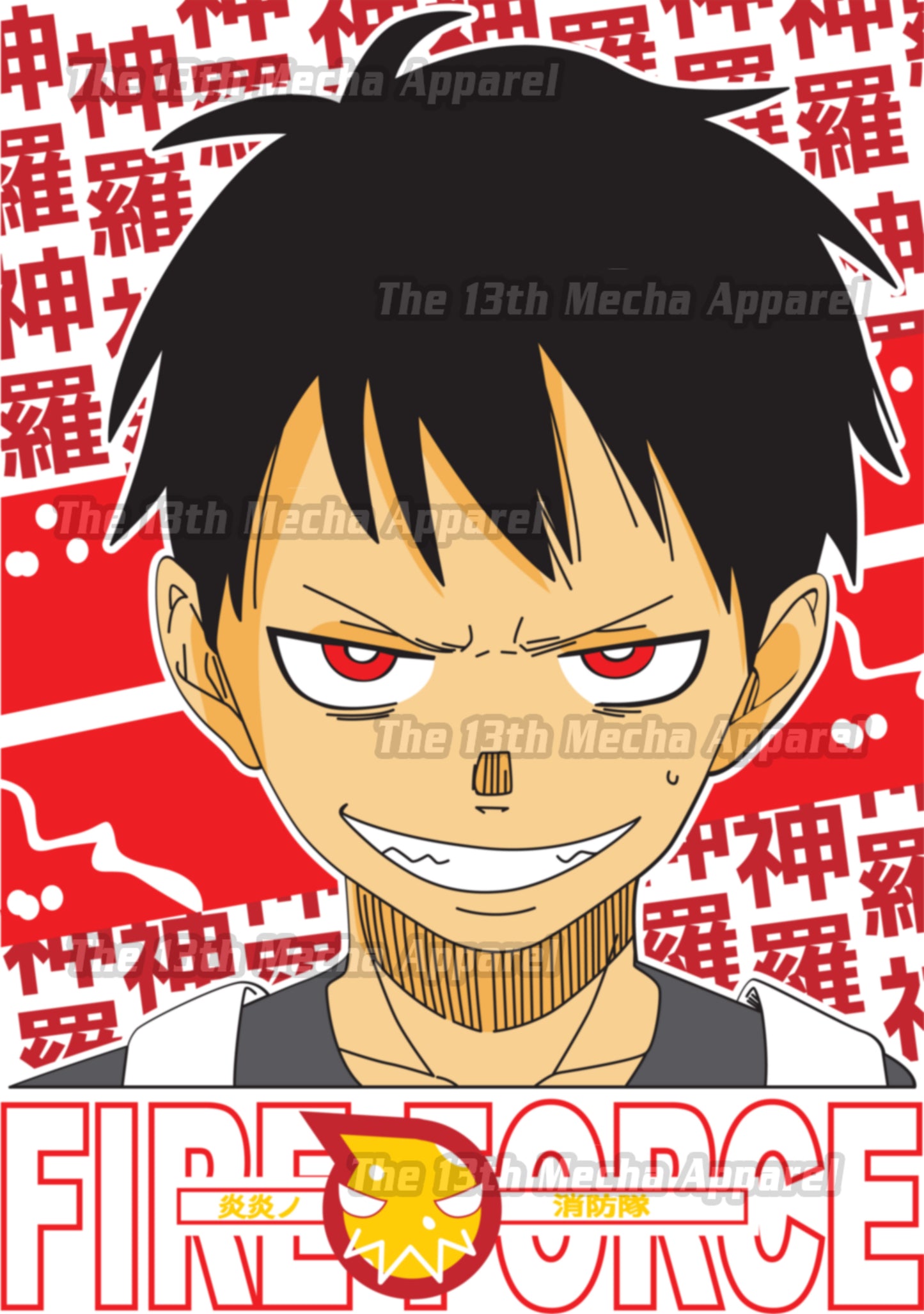 Fire Force- Shinra 04 Premium Anime Design, High Quality DTF Print, 100% Cotton Shirt