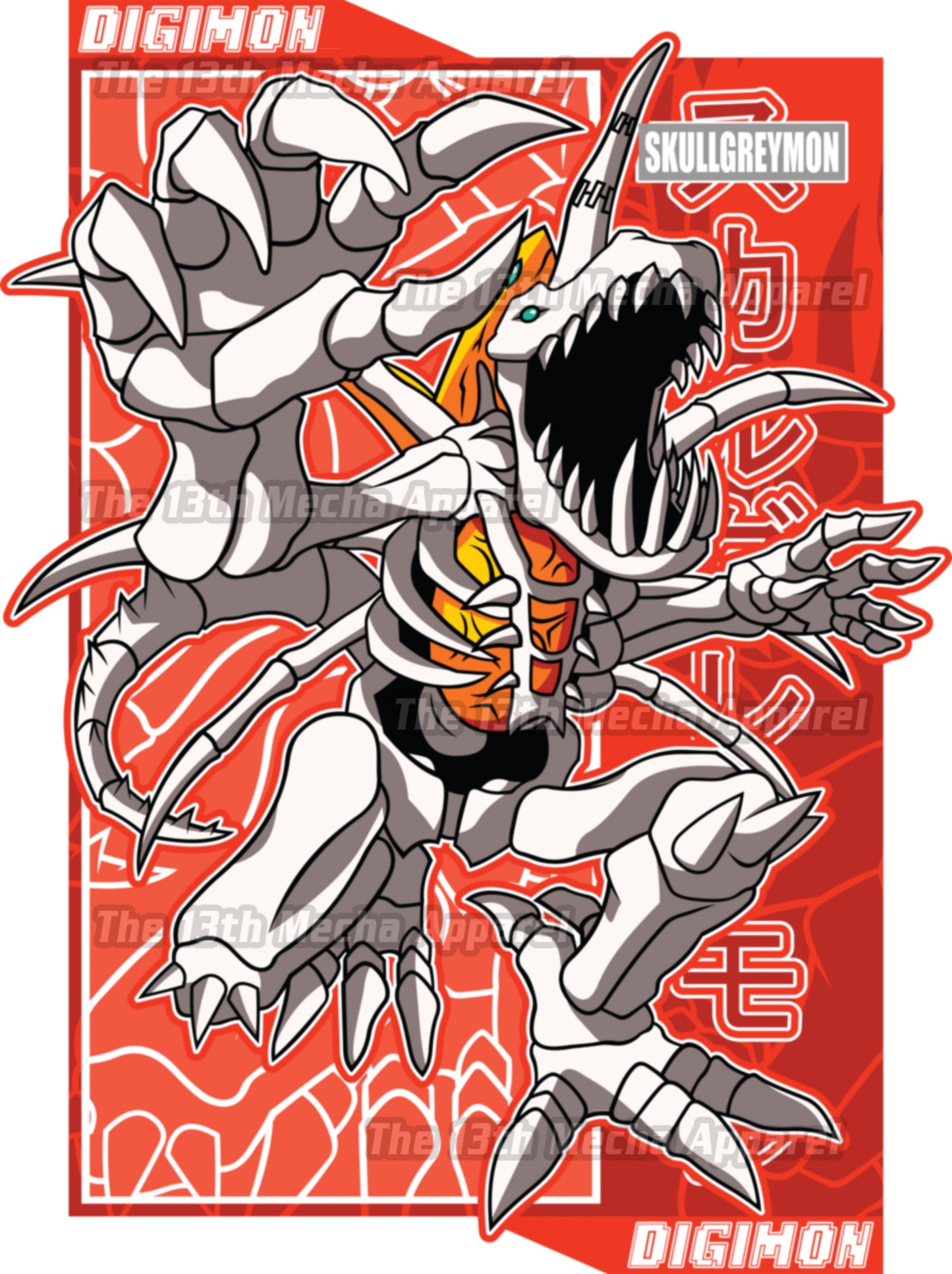 Digimon: Skullgreymon 01 Premium Anime Design, High Quality DTF Print, 100% Cotton Shirt
