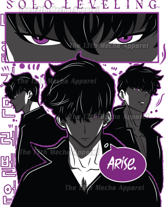 Solo Leveling 101 Black Ranger Premium Anime Design, High Quality DTF Print, 100% Cotton Shirt