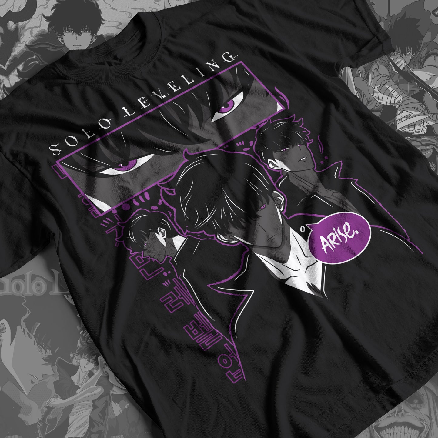 Solo Leveling 101 Black Ranger Premium Anime Design, High Quality DTF Print, 100% Cotton Shirt