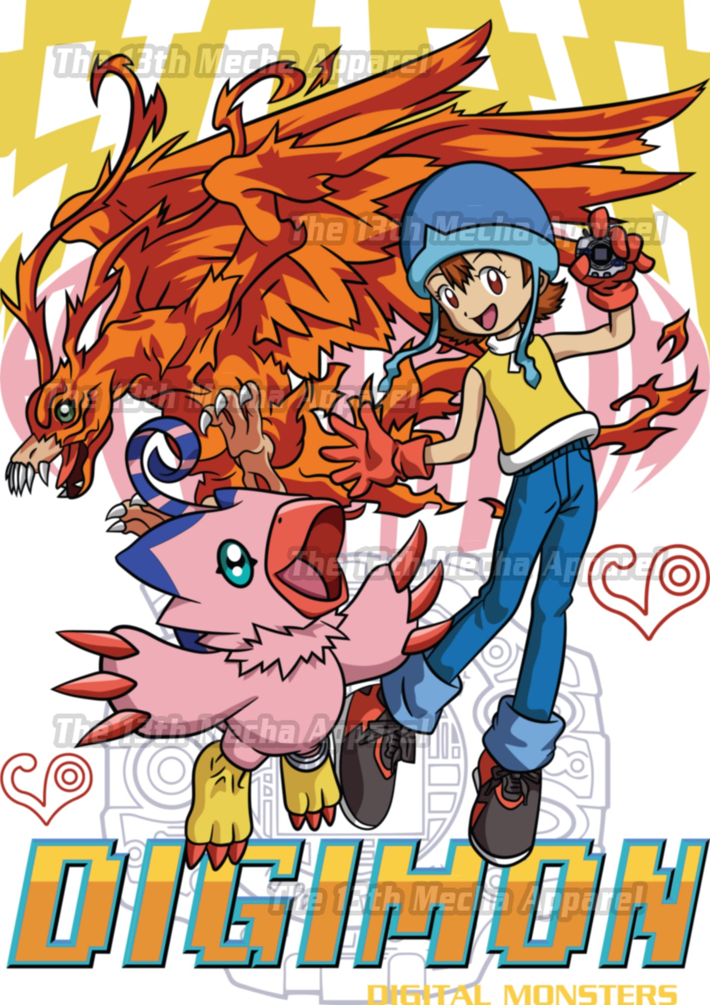 Digimon: Sora and Piyomon 01 Premium Anime Design, High Quality DTF Print, 100% Cotton Shirt