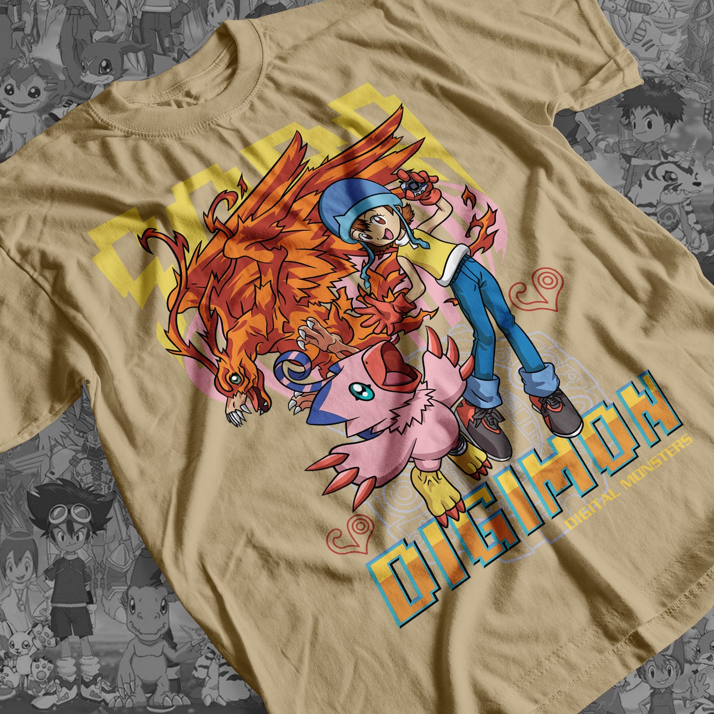 Digimon: Sora and Piyomon 01 Premium Anime Design, High Quality DTF Print, 100% Cotton Shirt