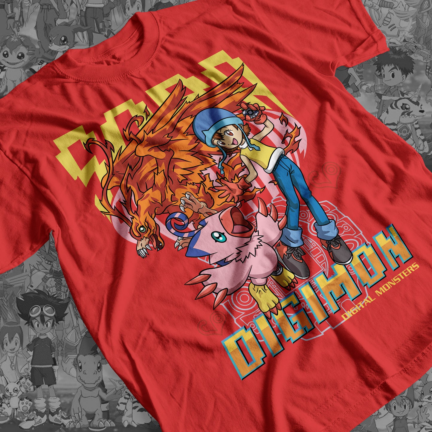 Digimon: Sora and Piyomon 01 Premium Anime Design, High Quality DTF Print, 100% Cotton Shirt