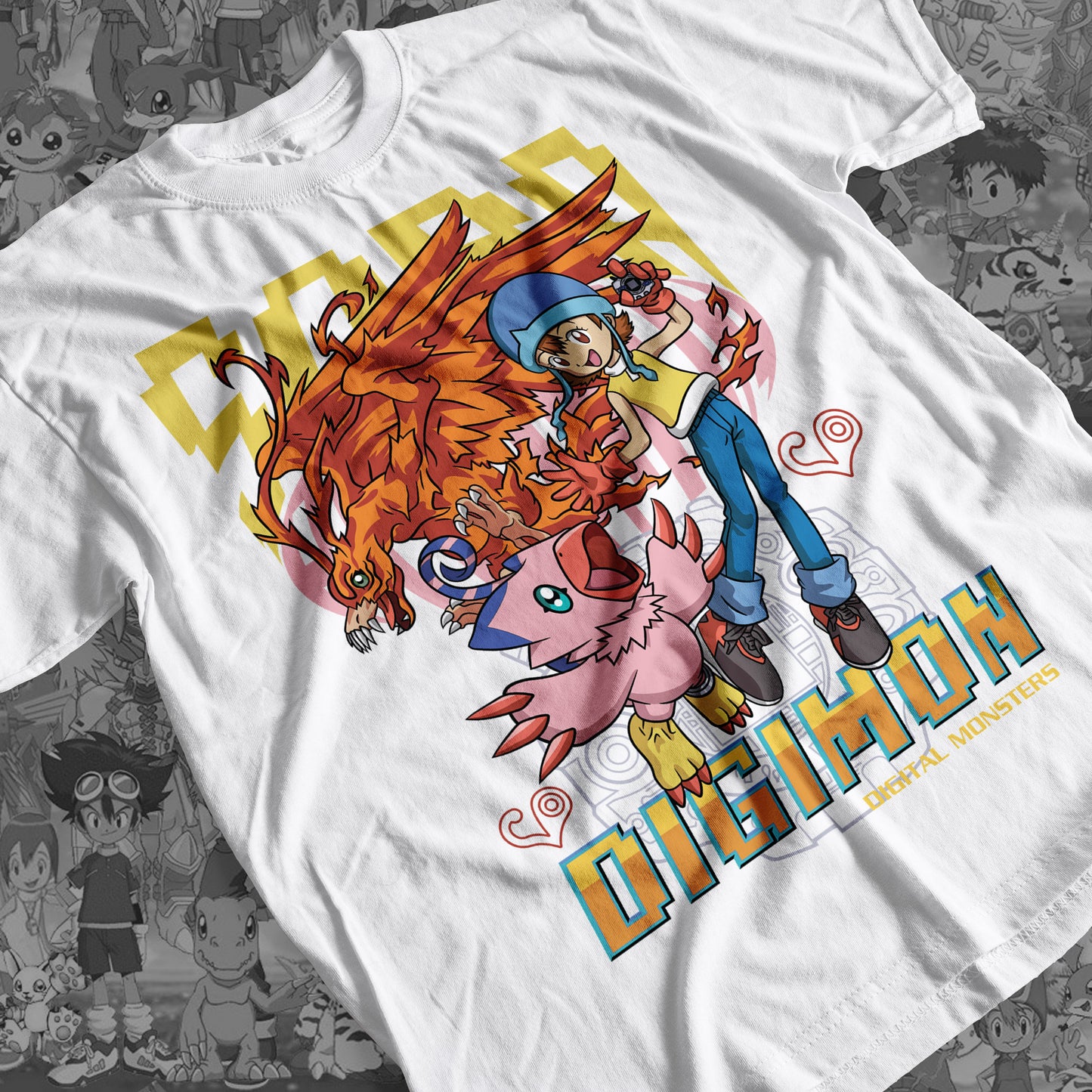 Digimon: Sora and Piyomon 01 Premium Anime Design, High Quality DTF Print, 100% Cotton Shirt