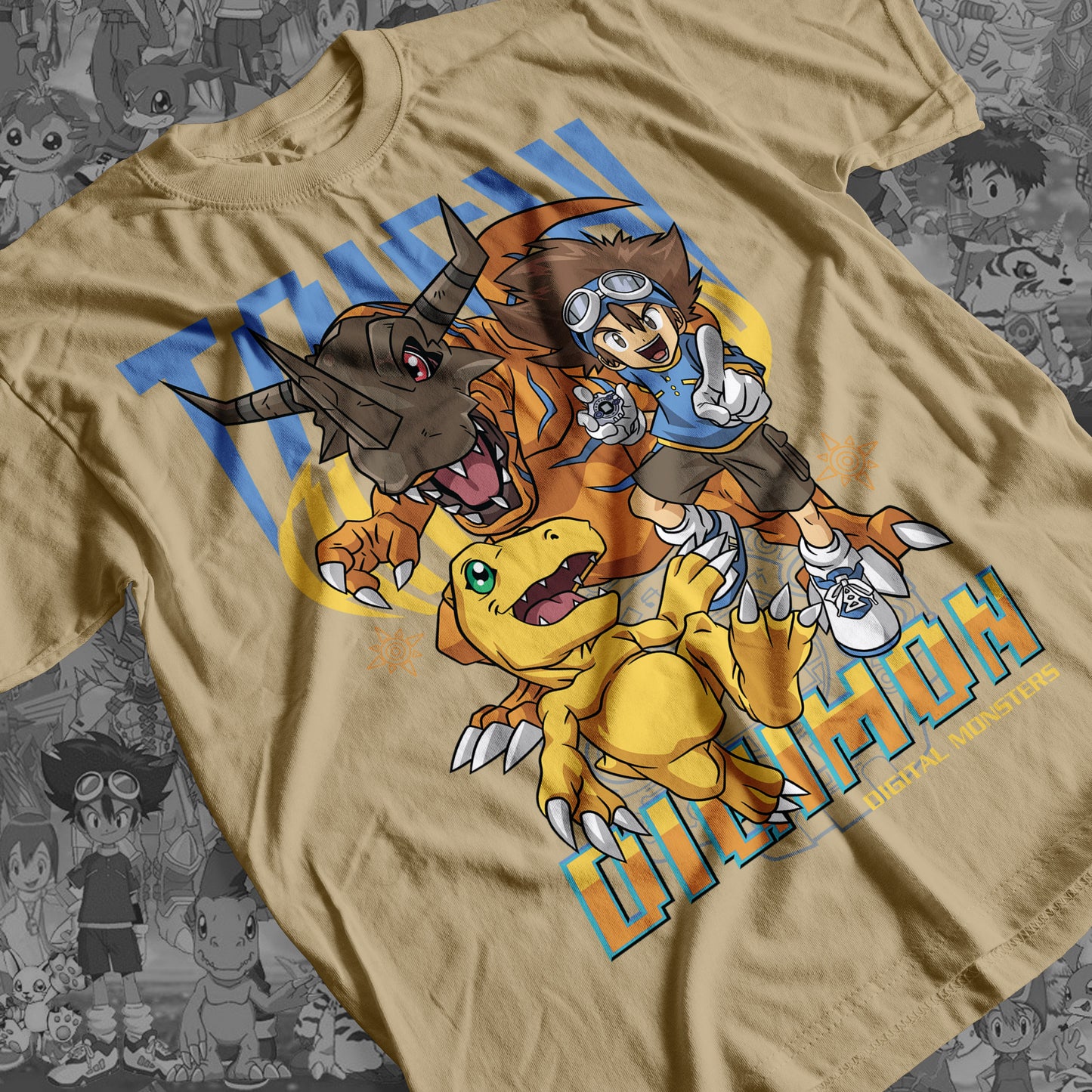Digimon: Taichi Kimiya and Agumon 01 Premium Anime Design, High Quality DTF Print, 100% Cotton Shirt