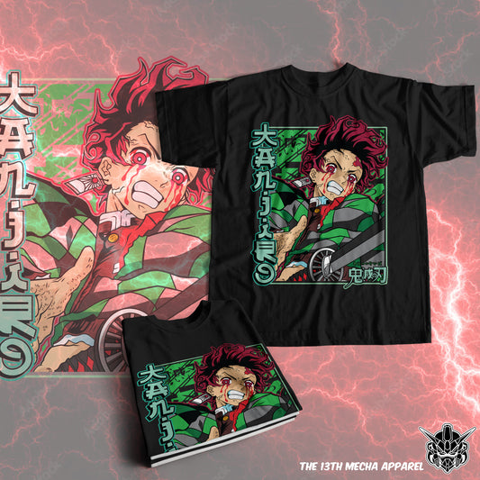 Demon Slayer - Tanjiro Kamado 02 Premium Anime Design, High Quality DTF Print, 100% Cotton Shirt
