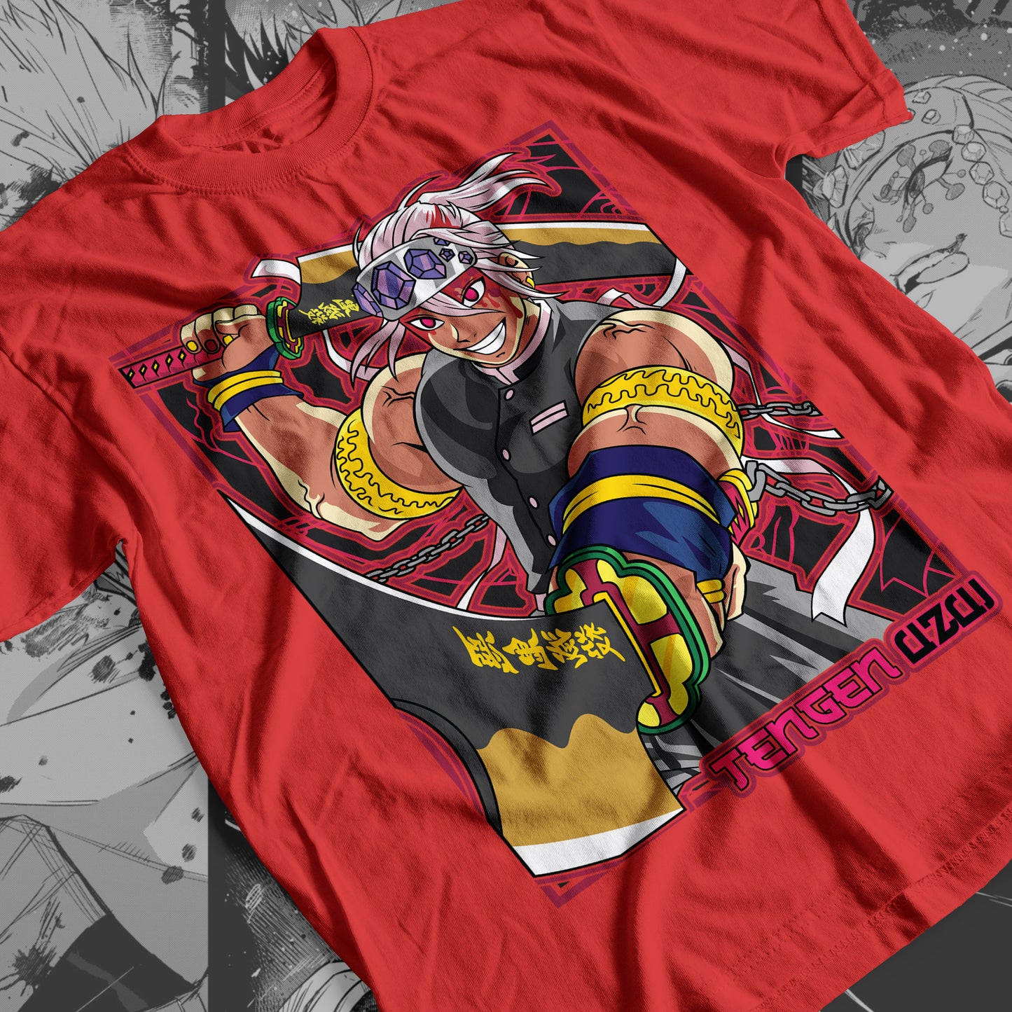 Demon Slayer - Tengen Uzui 05 Premium Anime Design, High Quality DTF Print, 100% Cotton Shirt