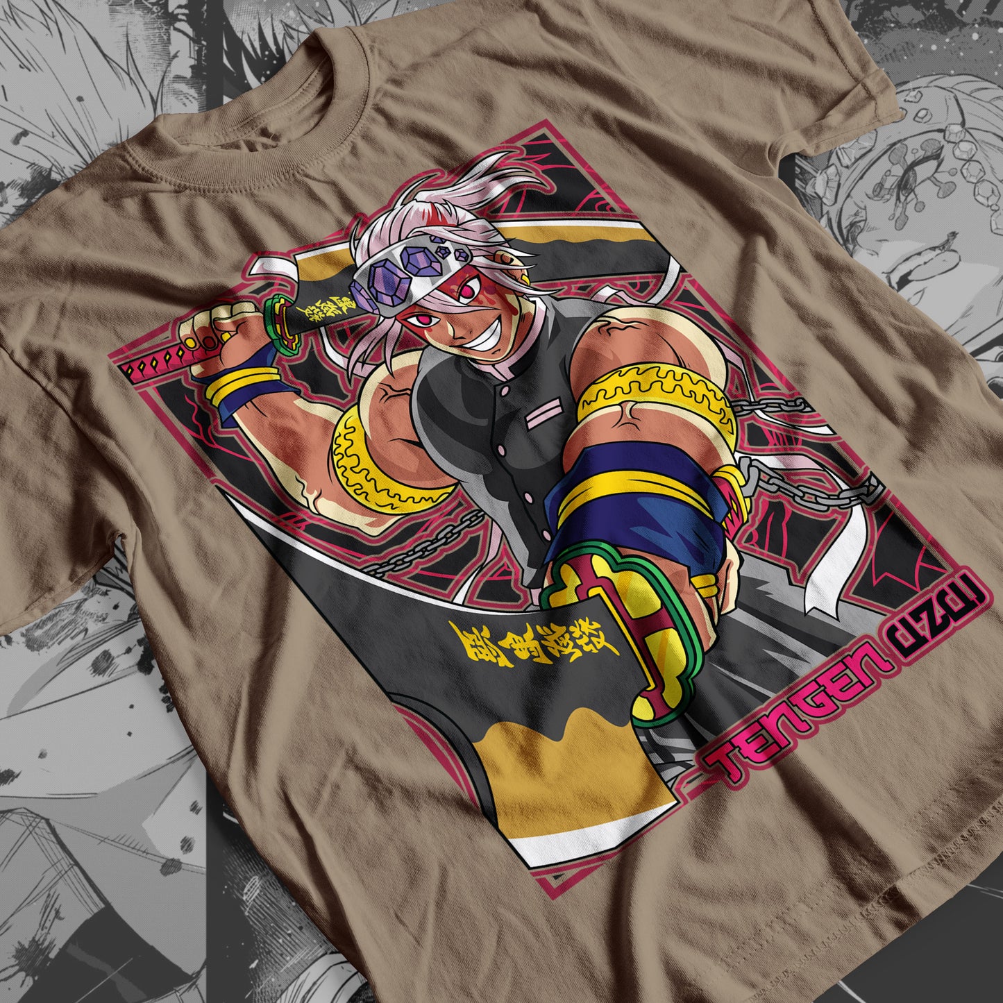 Demon Slayer - Tengen Uzui 05 Premium Anime Design, High Quality DTF Print, 100% Cotton Shirt