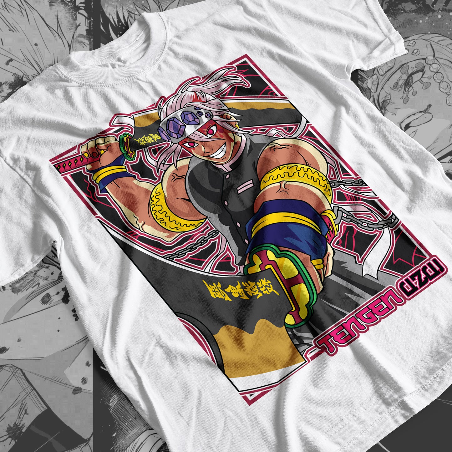 Demon Slayer - Tengen Uzui 05 Premium Anime Design, High Quality DTF Print, 100% Cotton Shirt