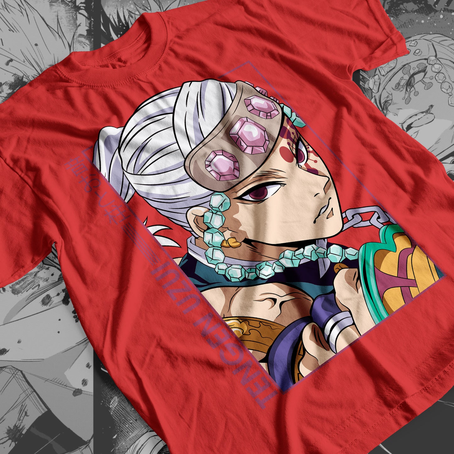 Demon Slayer - Tengen Uzui 07 Premium Anime Design, High Quality DTF Print, 100% Cotton Shirt