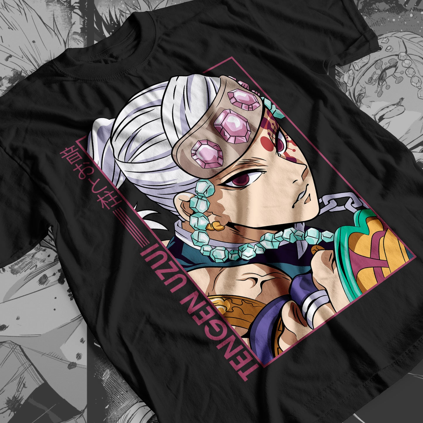Demon Slayer - Tengen Uzui 07 Premium Anime Design, High Quality DTF Print, 100% Cotton Shirt