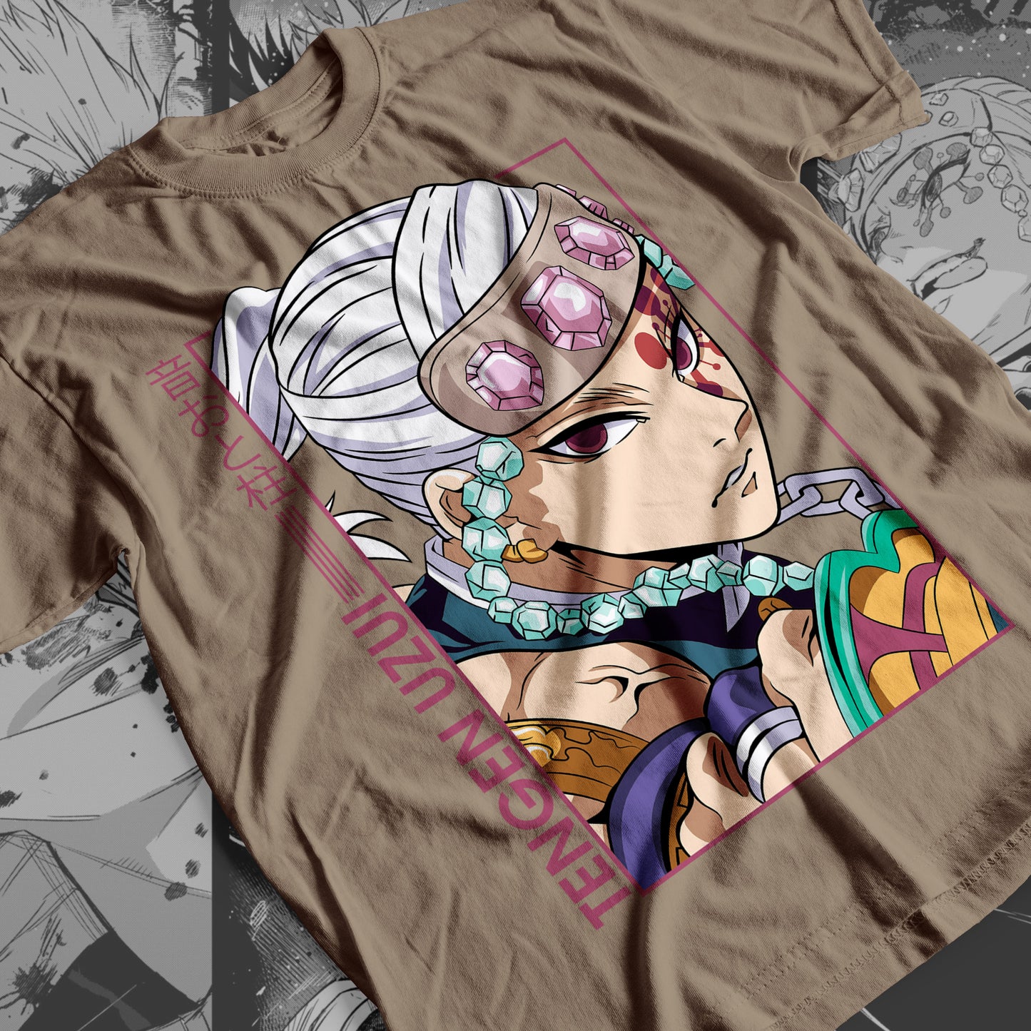 Demon Slayer - Tengen Uzui 07 Premium Anime Design, High Quality DTF Print, 100% Cotton Shirt