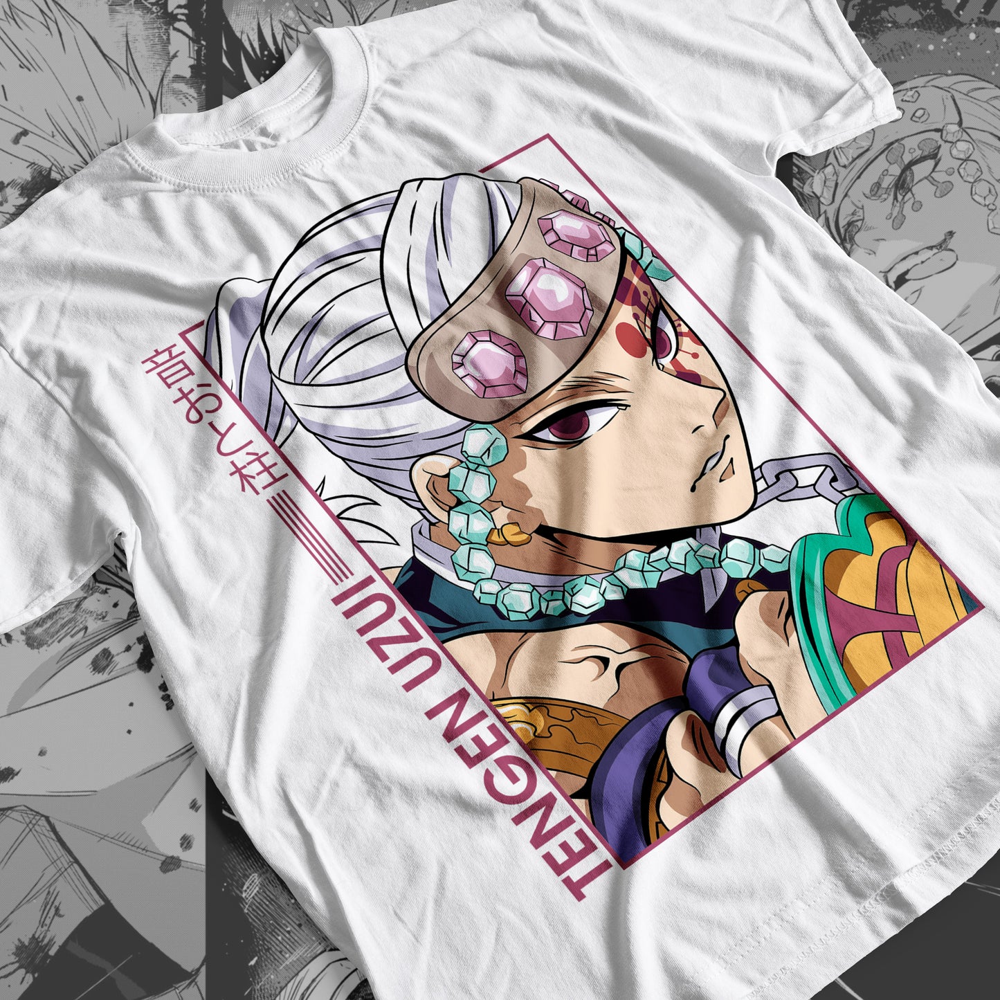 Demon Slayer - Tengen Uzui 07 Premium Anime Design, High Quality DTF Print, 100% Cotton Shirt