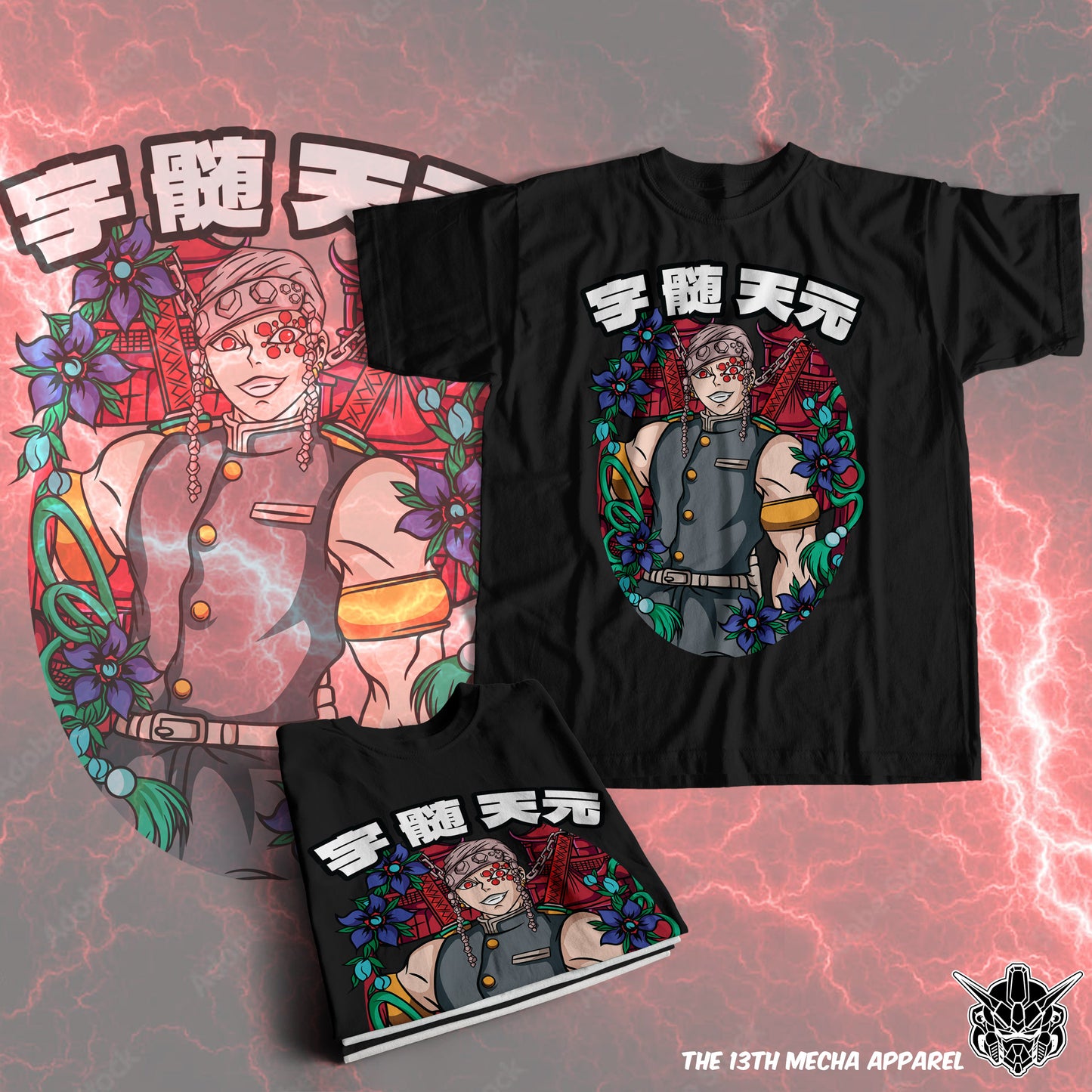 Demon Slayer - Tengen Uzui 06 Premium Anime Design, High Quality DTF Print, 100% Cotton Shirt
