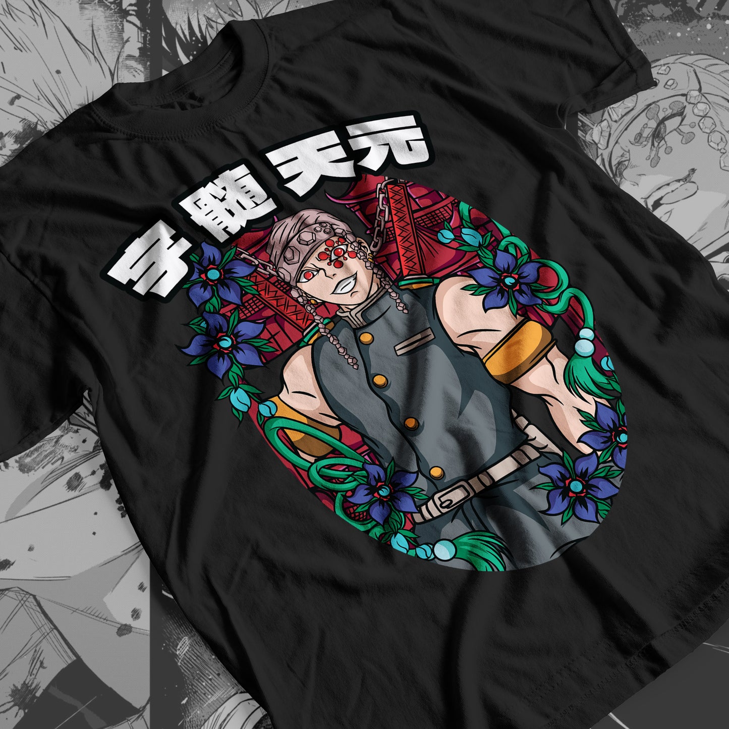 Demon Slayer - Tengen Uzui 06 Premium Anime Design, High Quality DTF Print, 100% Cotton Shirt