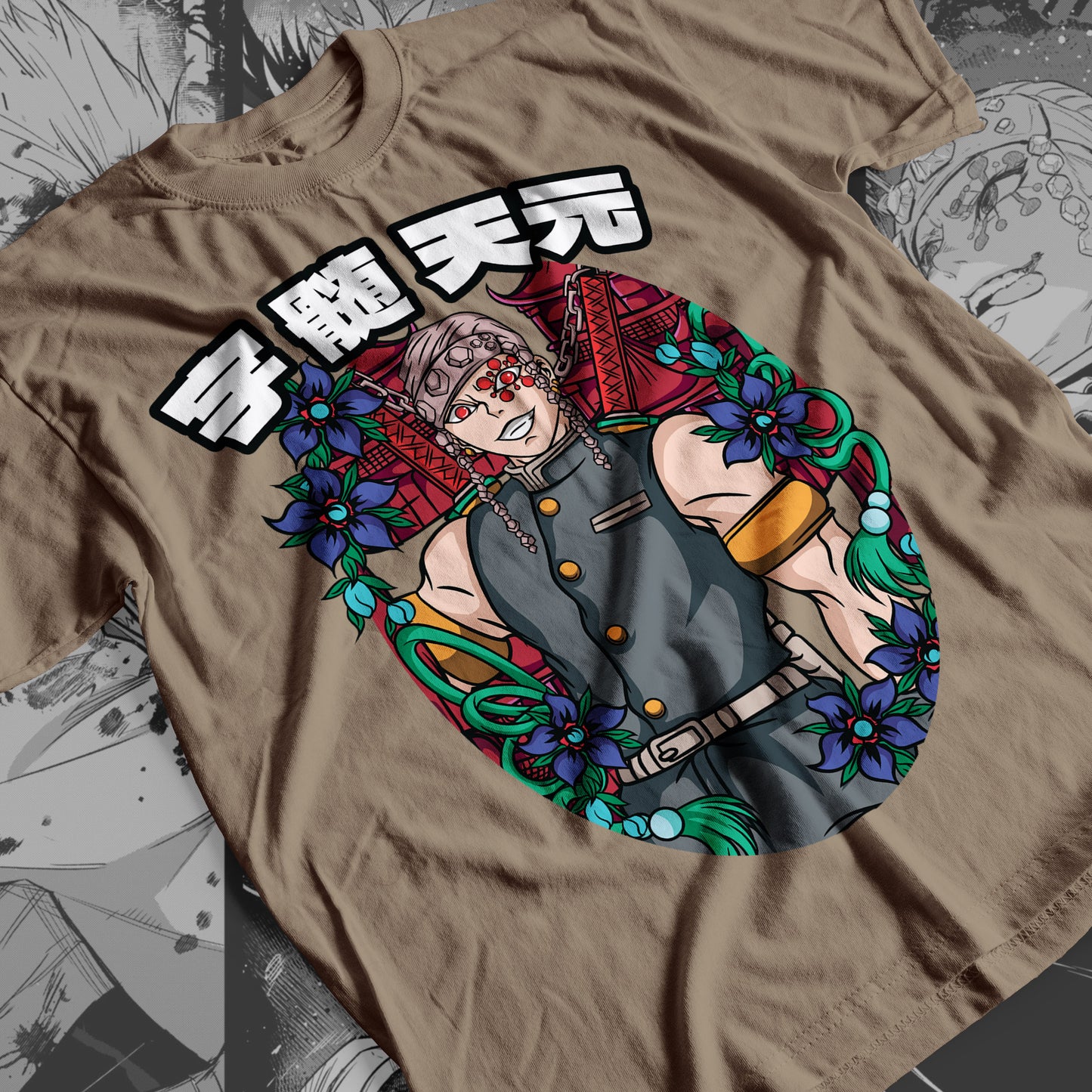 Demon Slayer - Tengen Uzui 06 Premium Anime Design, High Quality DTF Print, 100% Cotton Shirt