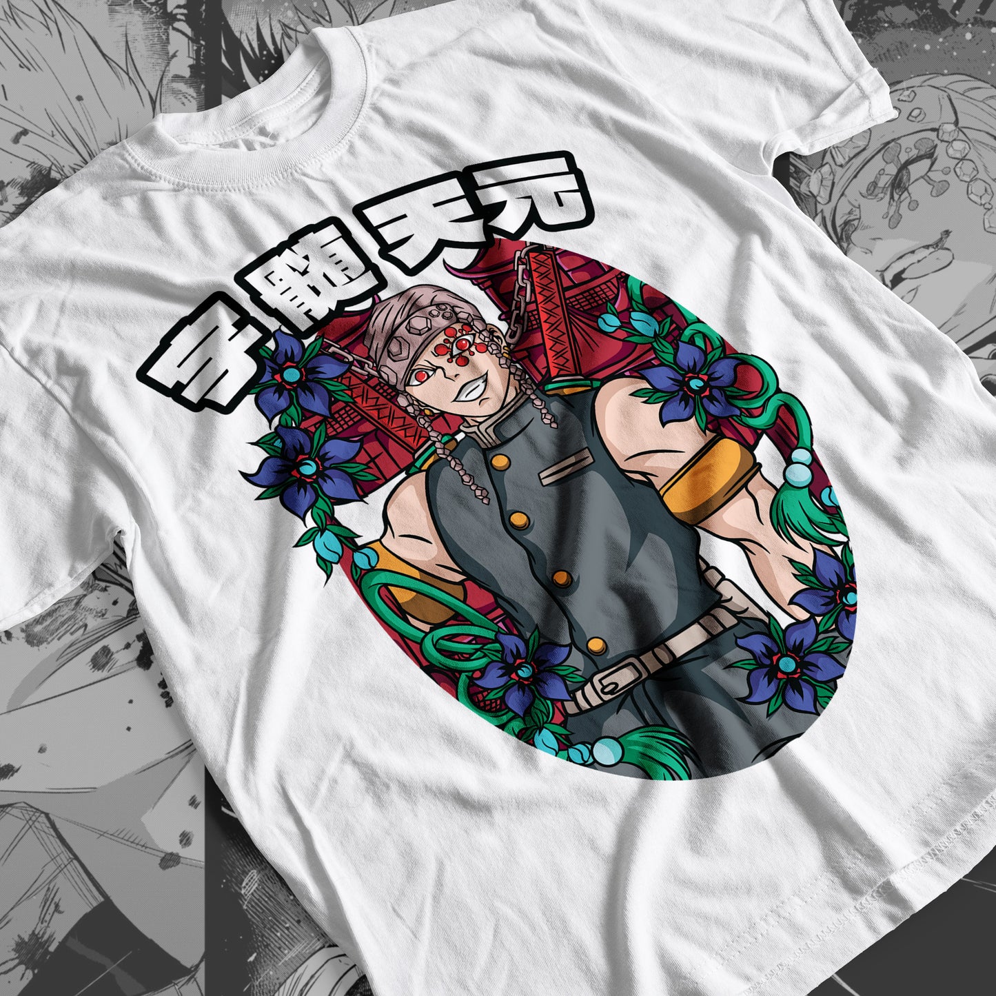 Demon Slayer - Tengen Uzui 06 Premium Anime Design, High Quality DTF Print, 100% Cotton Shirt