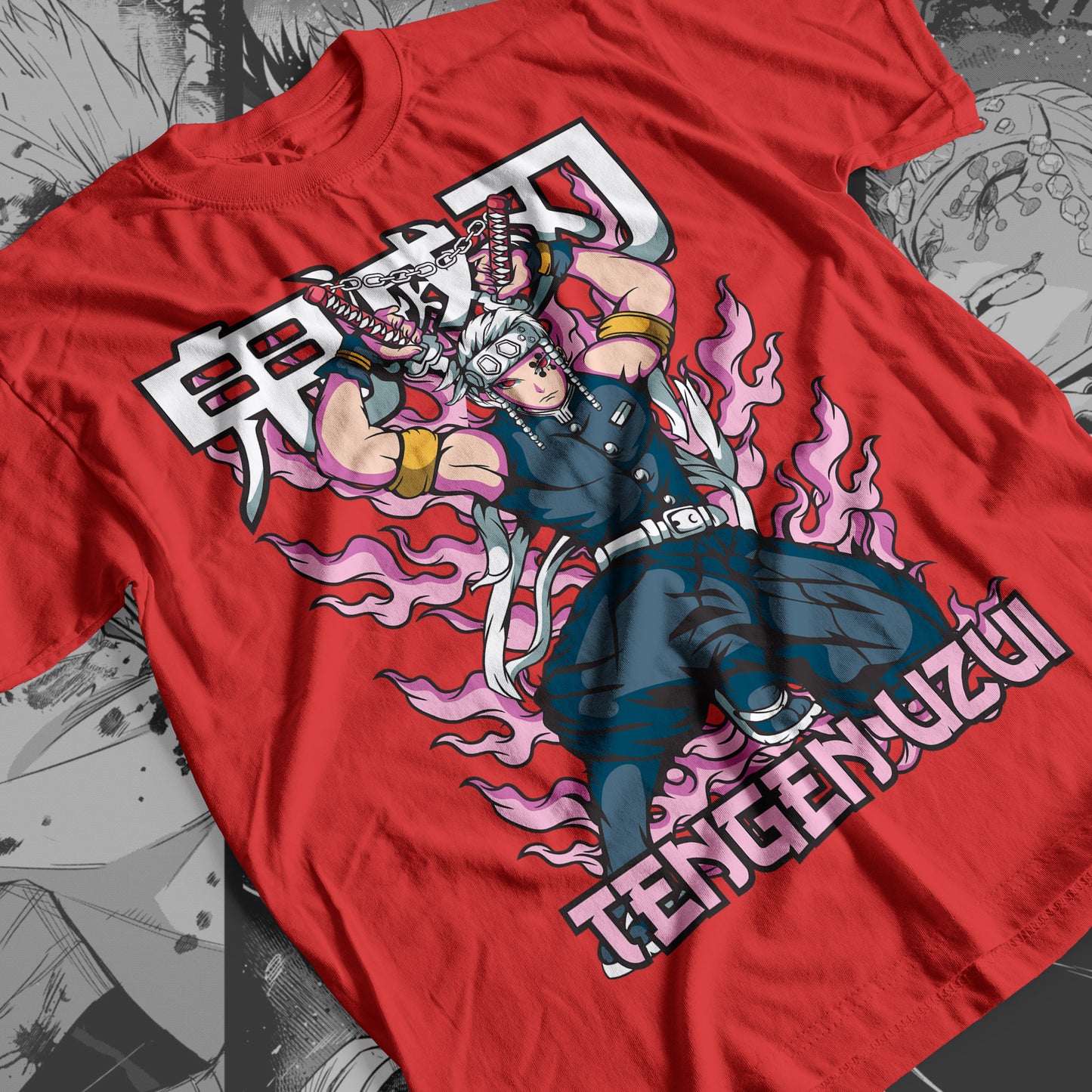 Demon Slayer - Tengen Uzui 08 Premium Anime Design, High Quality DTF Print, 100% Cotton Shirt
