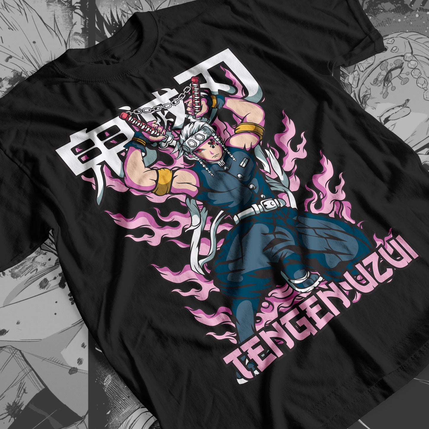 Demon Slayer - Tengen Uzui 08 Premium Anime Design, High Quality DTF Print, 100% Cotton Shirt