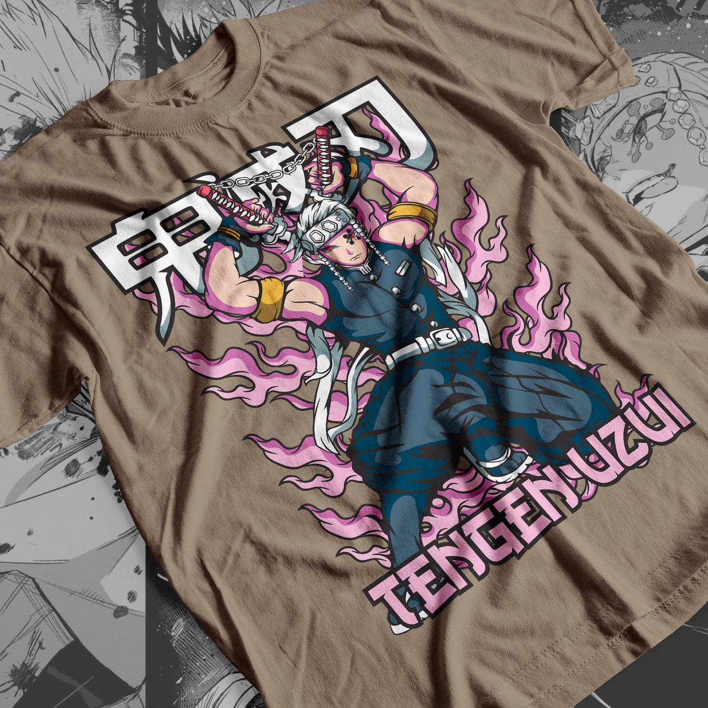 Demon Slayer - Tengen Uzui 08 Premium Anime Design, High Quality DTF Print, 100% Cotton Shirt