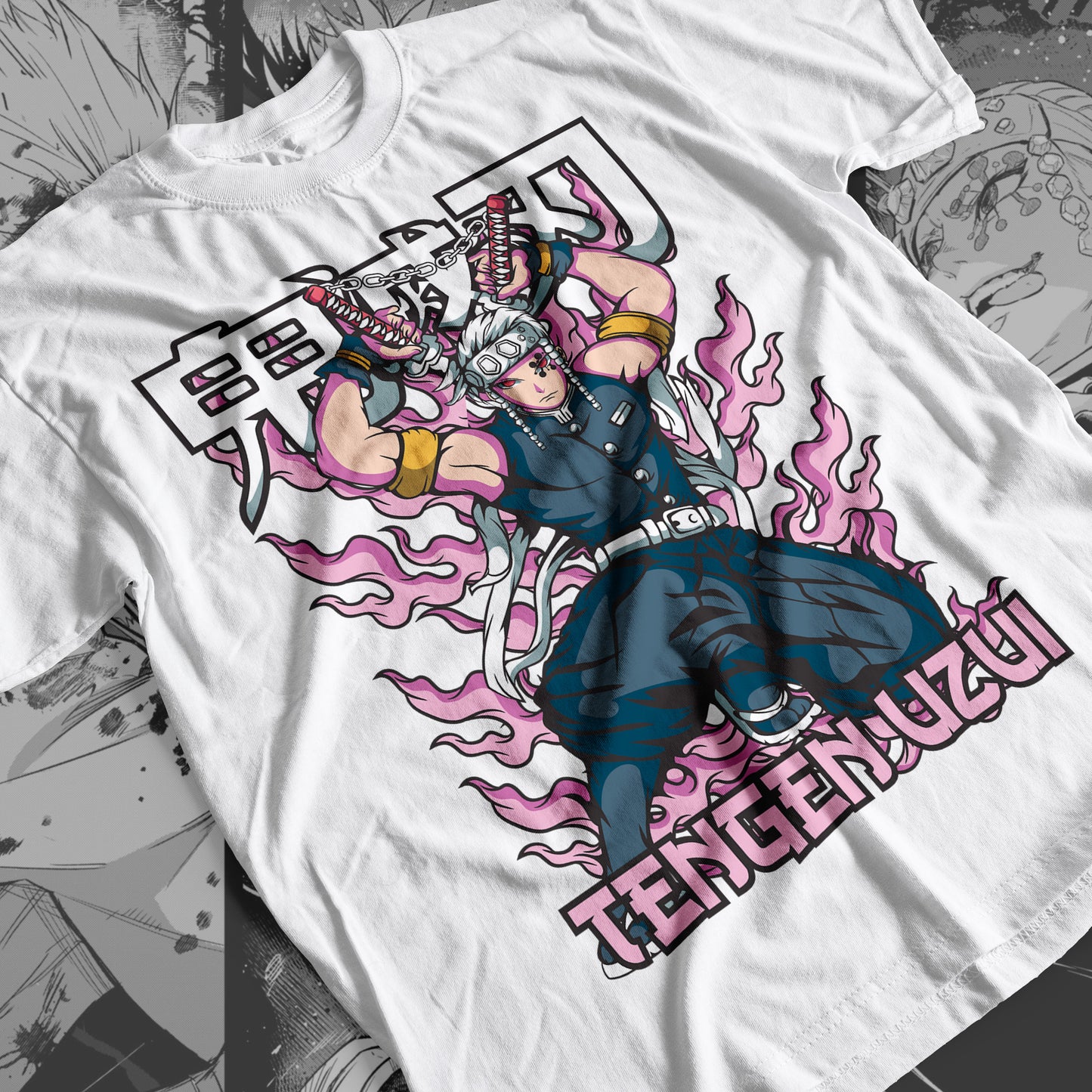 Demon Slayer - Tengen Uzui 08 Premium Anime Design, High Quality DTF Print, 100% Cotton Shirt