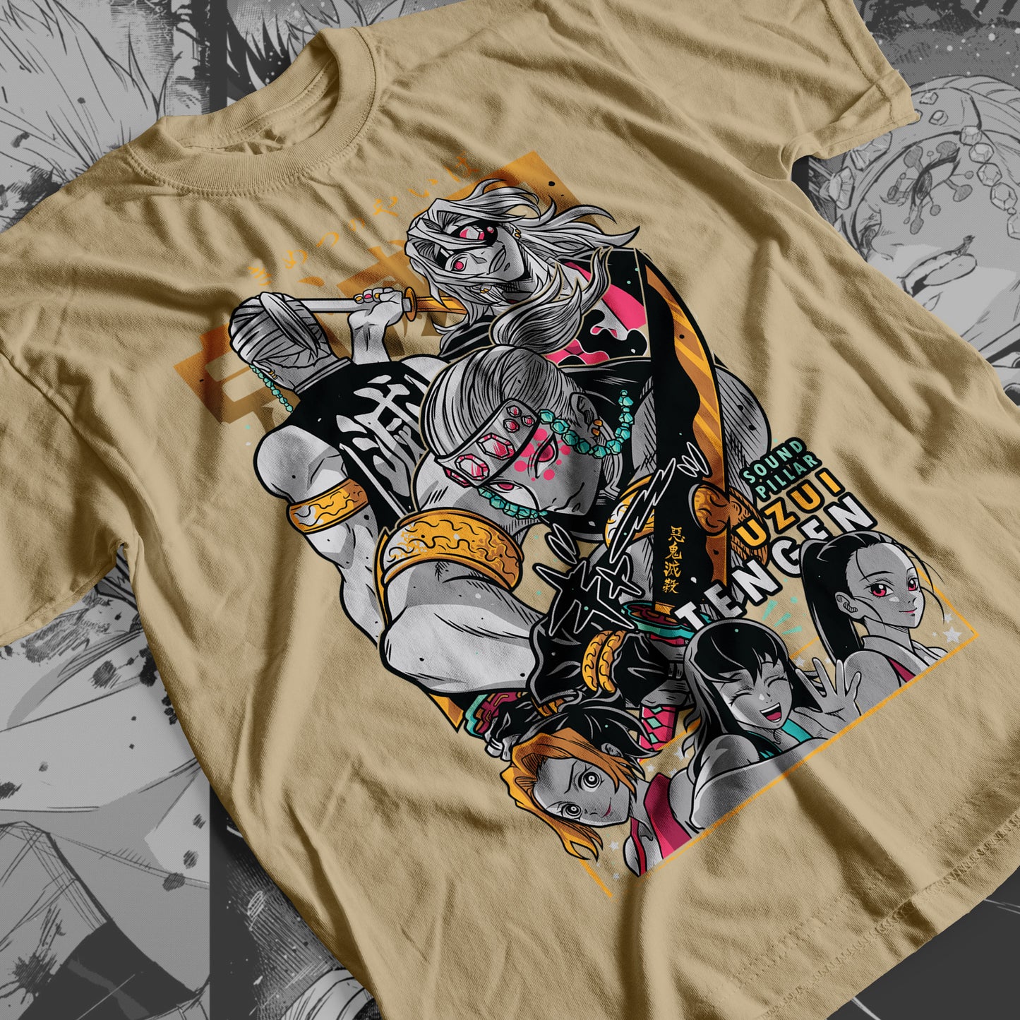 Demon Slayer - Tengen Uzui 01 Premium Anime Design, High Quality DTF Print, 100% Cotton Shirt
