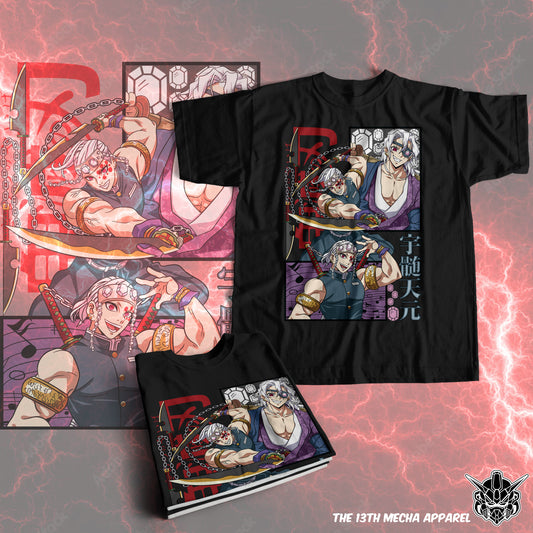 Demon Slayer - Tengen Uzui 09 Premium Anime Design, High Quality DTF Print, 100% Cotton Shirt